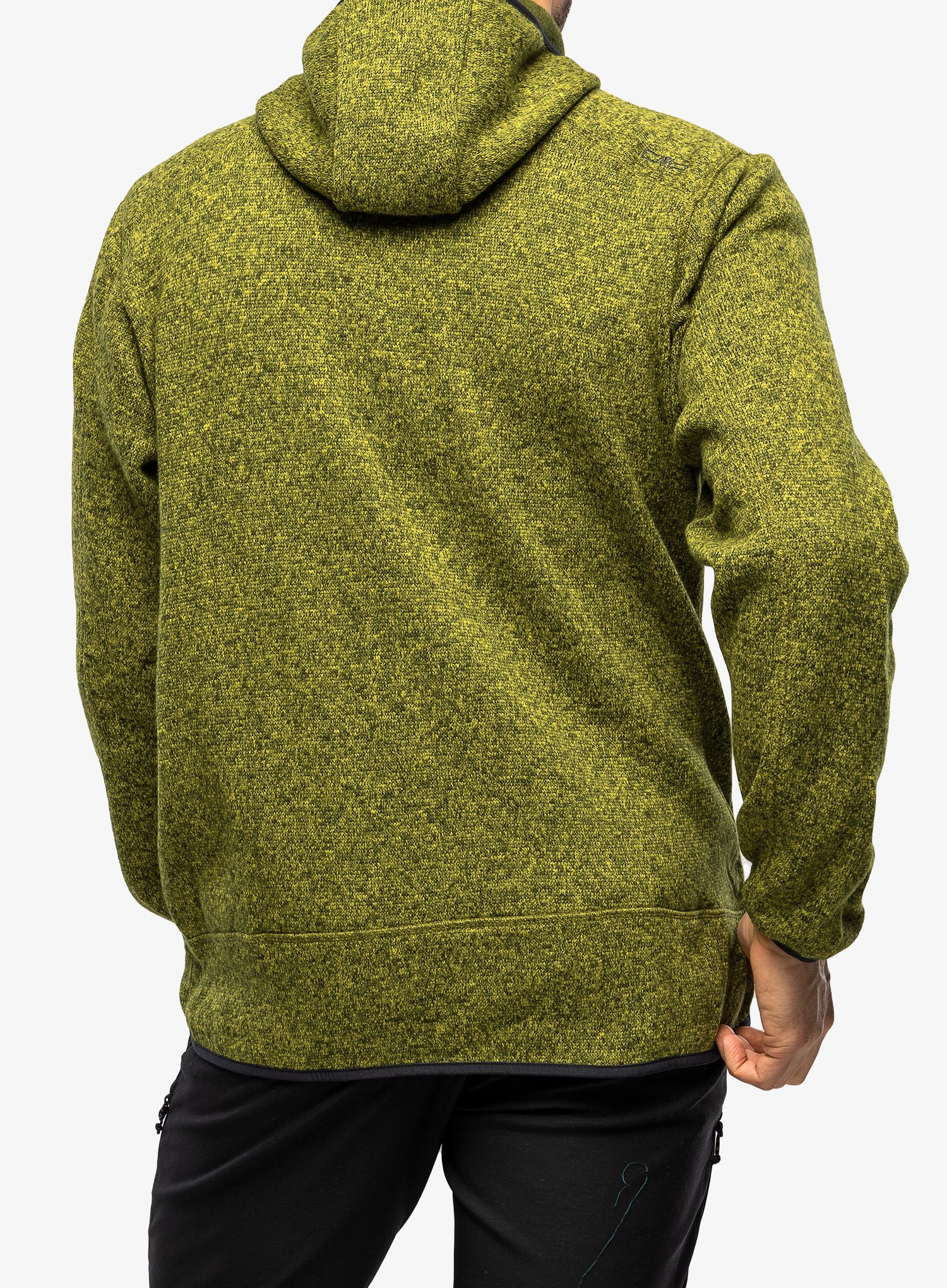 Фліска CMP Borgis Jacket Fix Hood Knitted - oil green/moss