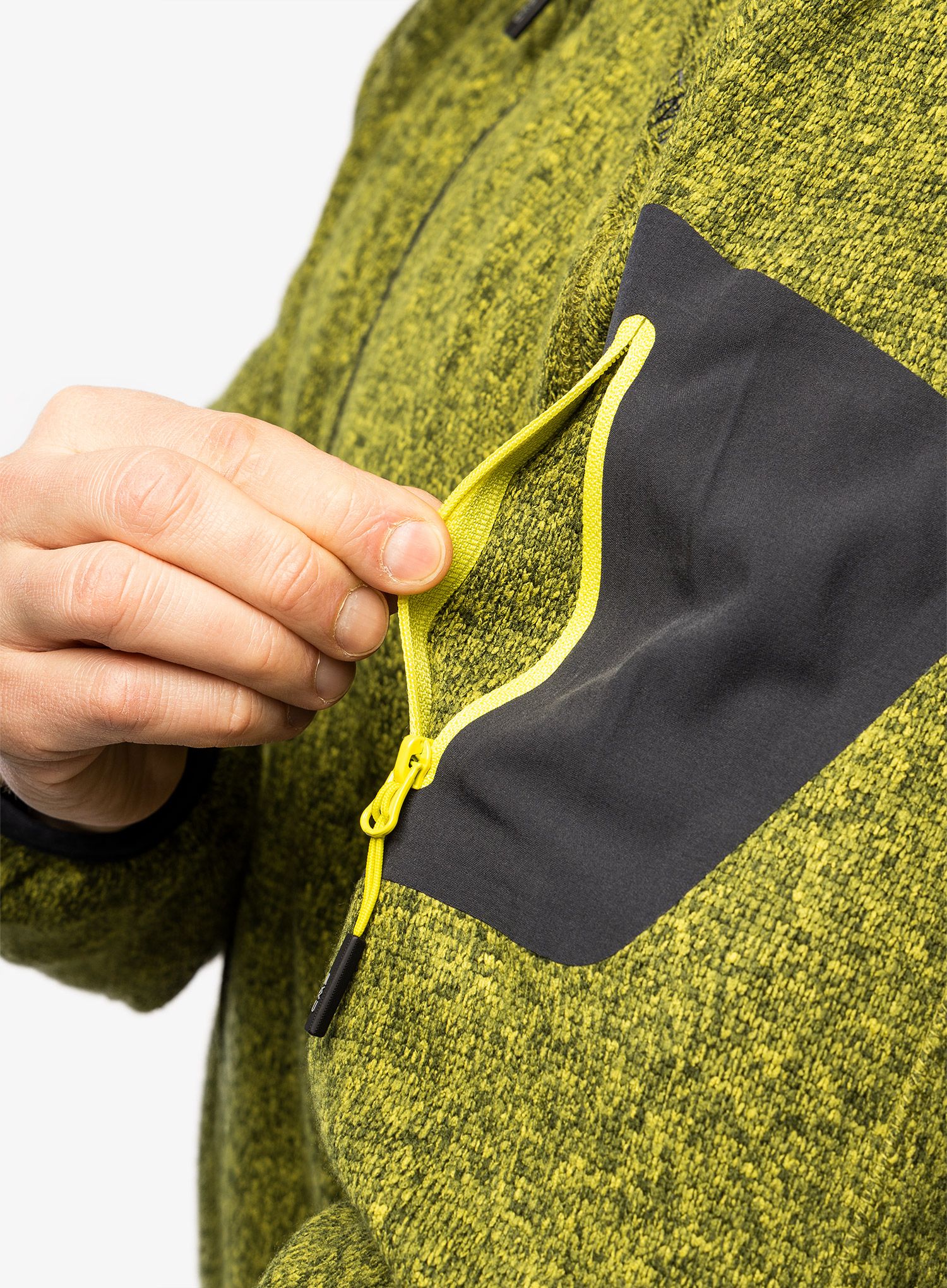 Фліска CMP Borgis Jacket Fix Hood Knitted - oil green/moss