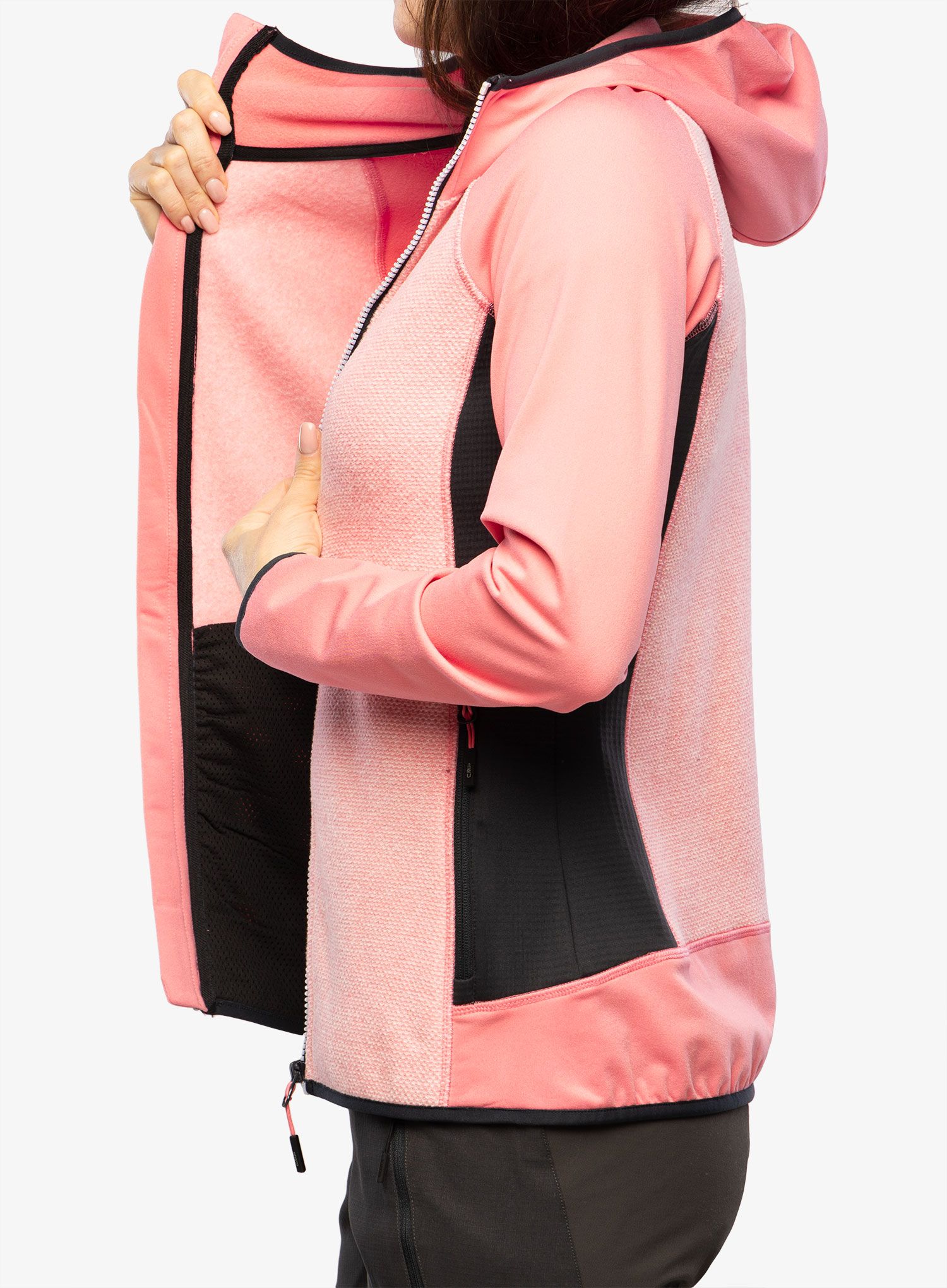 Фліска жіноча CMP Jacket Fix Hood Ahri - pesca/antracite