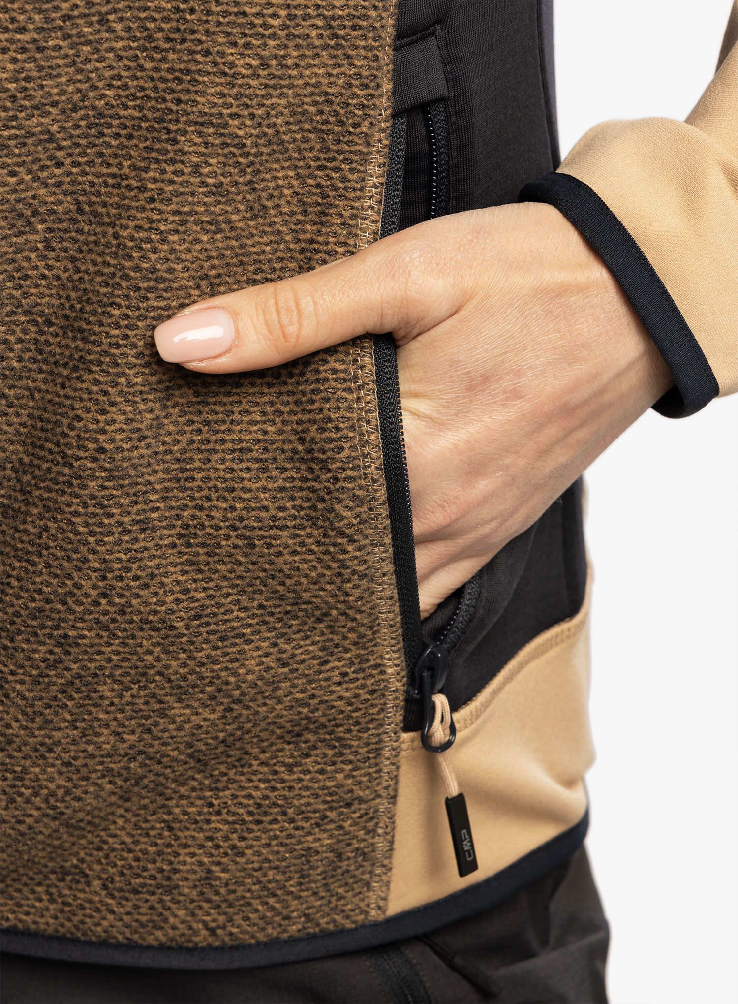Фліска жіноча CMP Jacket Fix Hood Ahri - sesamo/antracite