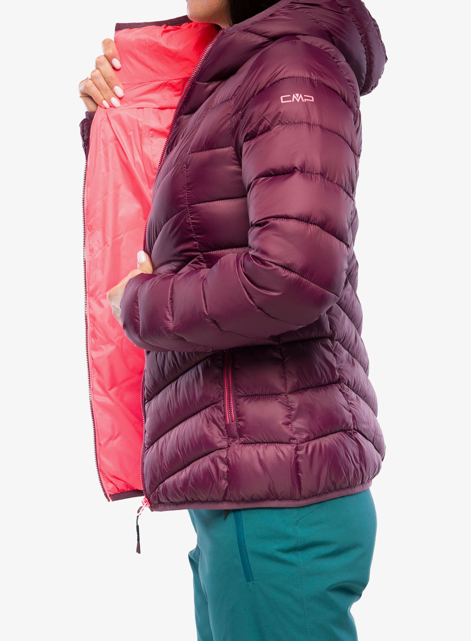 Куртка утеплена жіноча CMP Jacket Fix Hood Sivir - burgundy