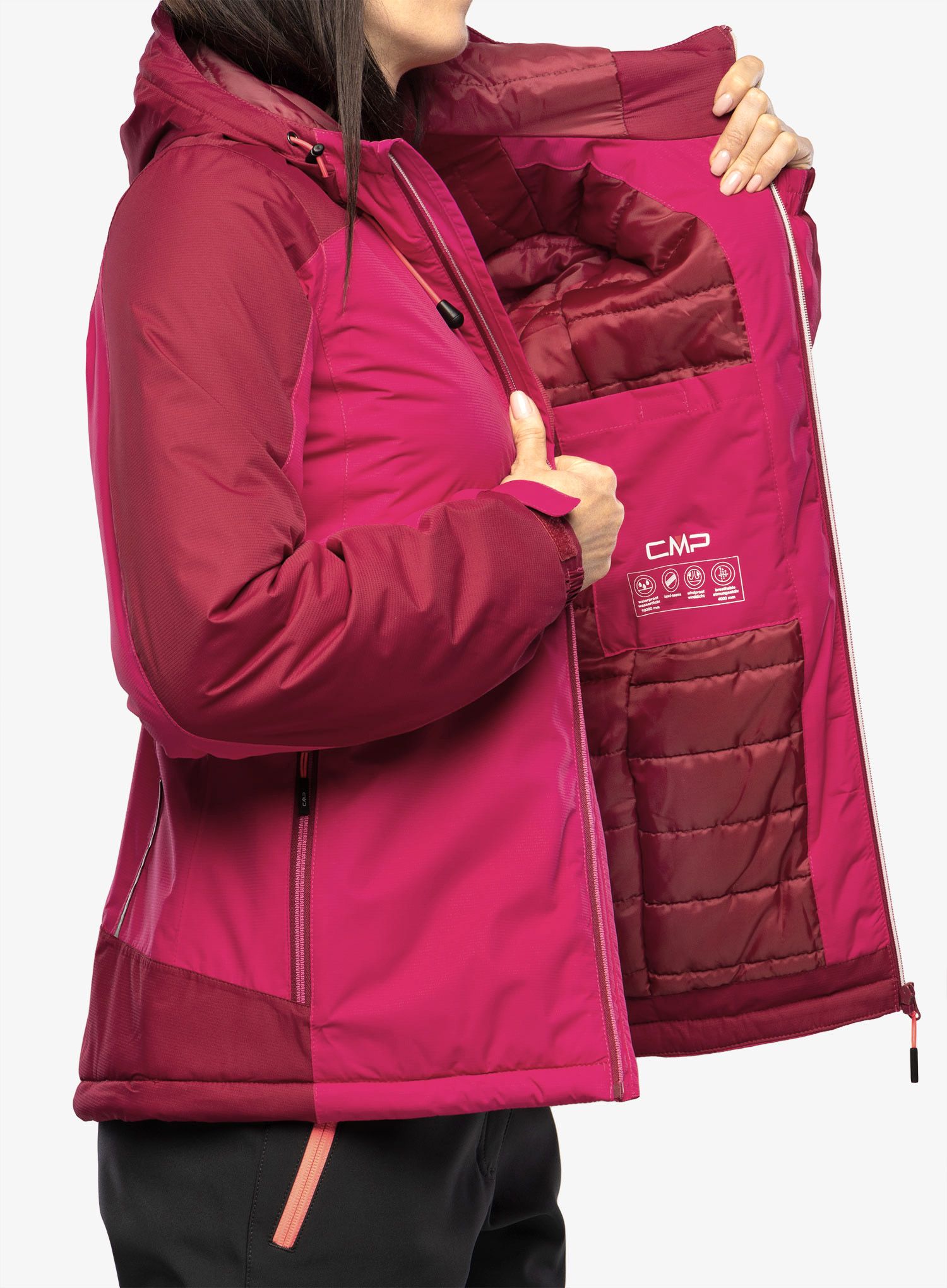 Куртка утеплена жіноча CMP Jacket Fix Hood Teemo - fuxia