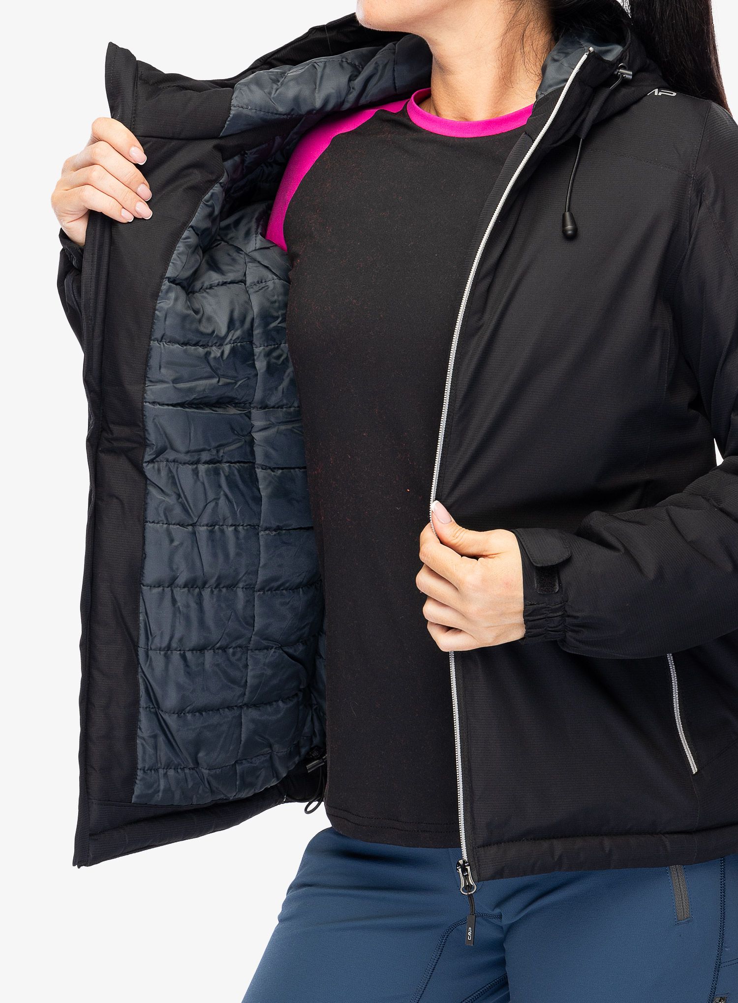 Куртка утеплена жіноча CMP Jacket Fix Hood Teemo - nero