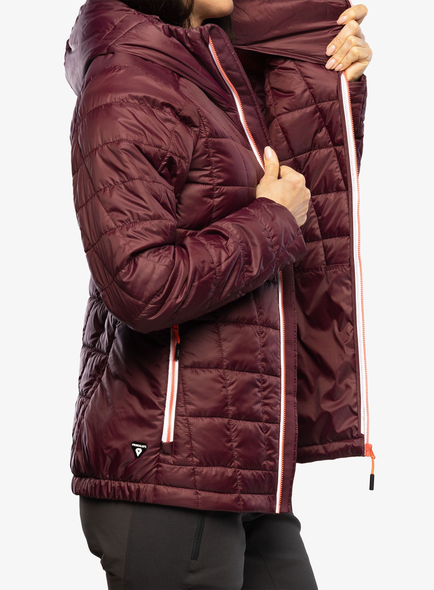 Куртка утеплена жіноча CMP Jacket Fix Hood Ziggs - burgundy