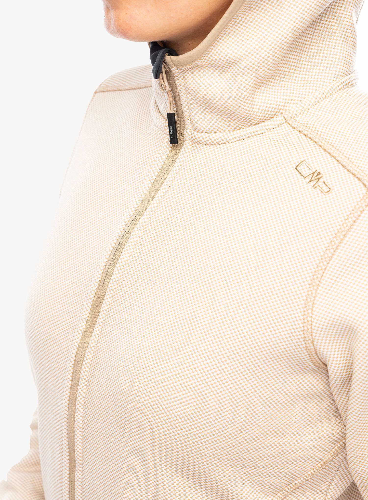 Фліска жіноча CMP Londra Fix Hood Jacket Knitted - b.cogesso/sesamo
