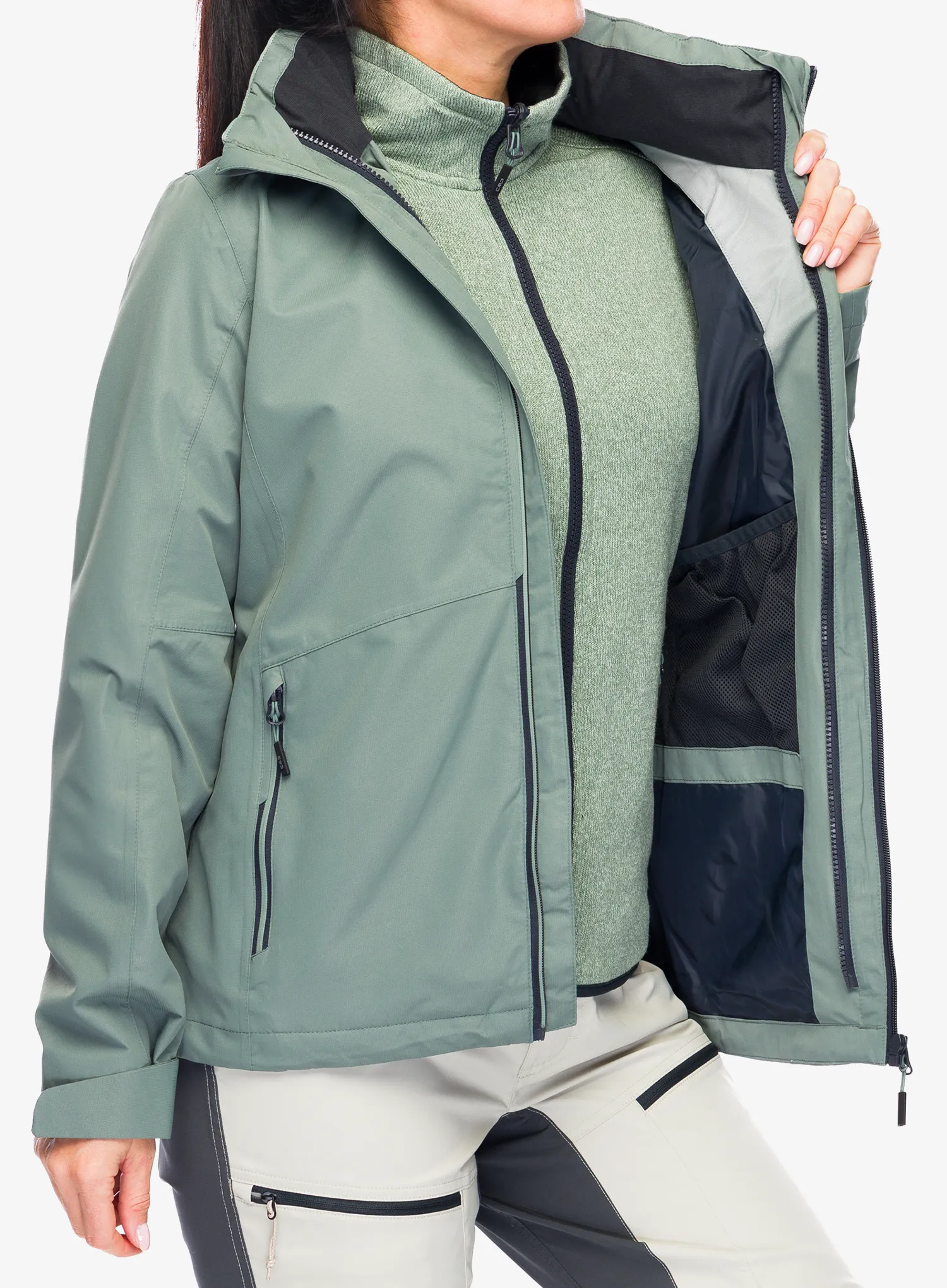 Куртка 3в1 жіноча CMP Page Jacket Zip Hood Detachble Inn.Jacket - mineral