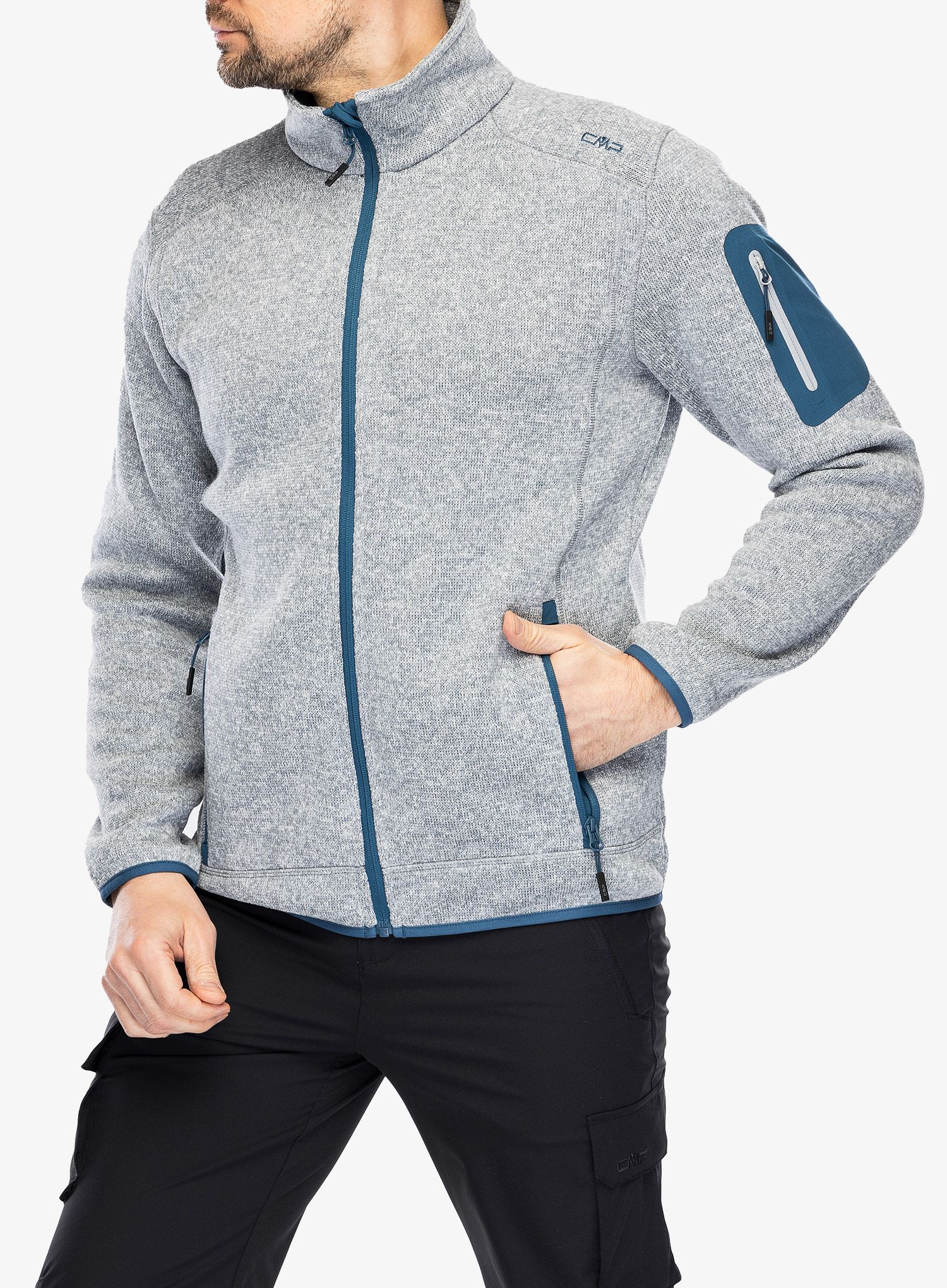 Фліска CMP Perl Jacket Knitted - cemento/bluesteel