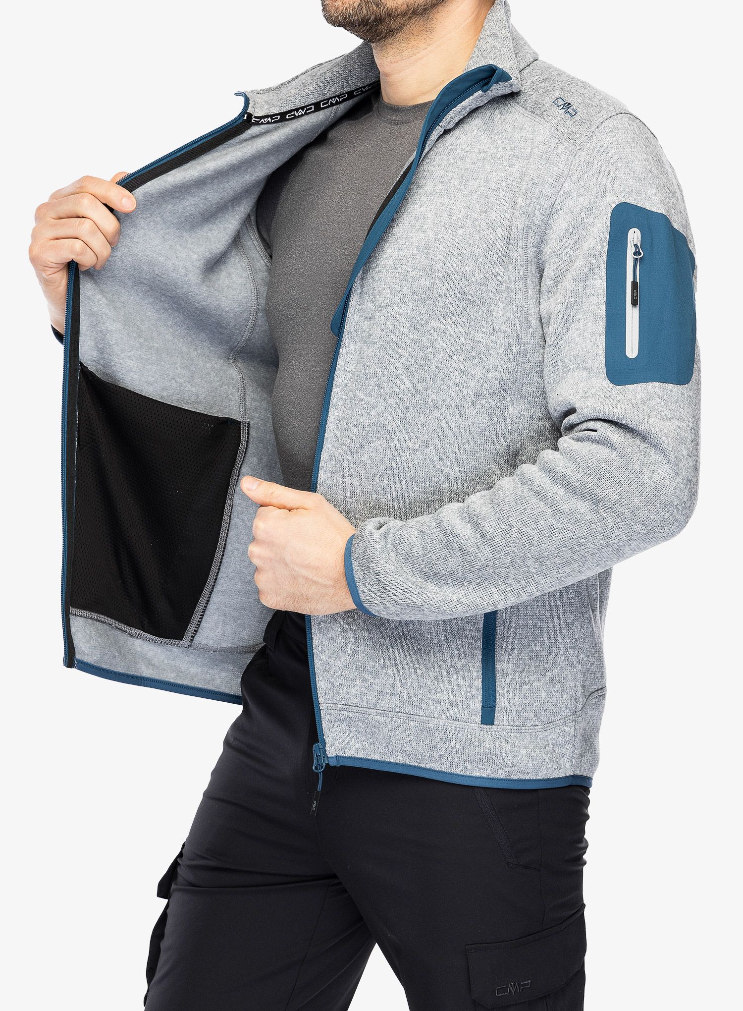 Фліска CMP Perl Jacket Knitted - cemento/bluesteel