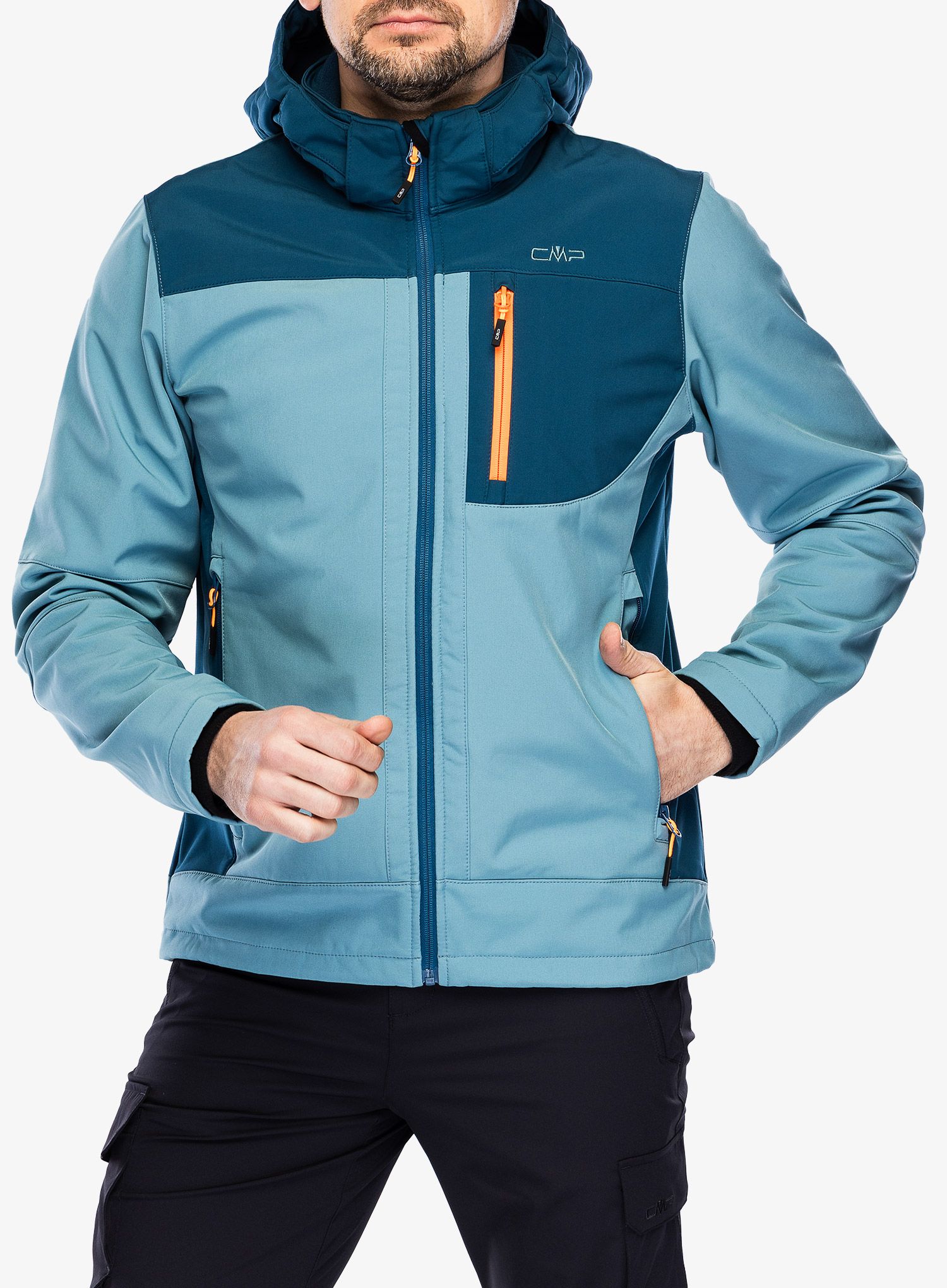 Куртка softshell CMP Vivo Jacket Zip Hood - hydro/bluesteel