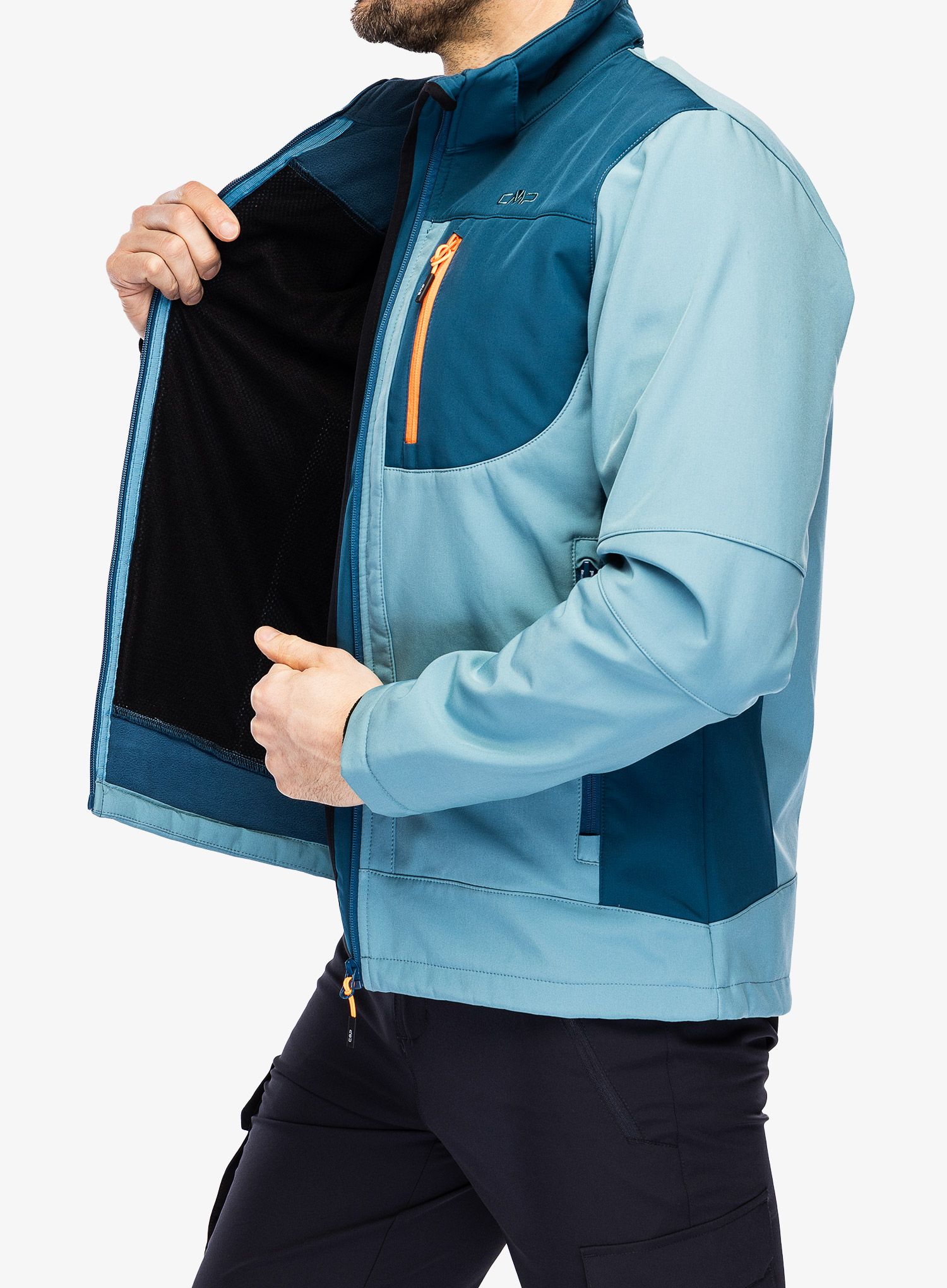 Куртка softshell CMP Vivo Jacket Zip Hood - hydro/bluesteel