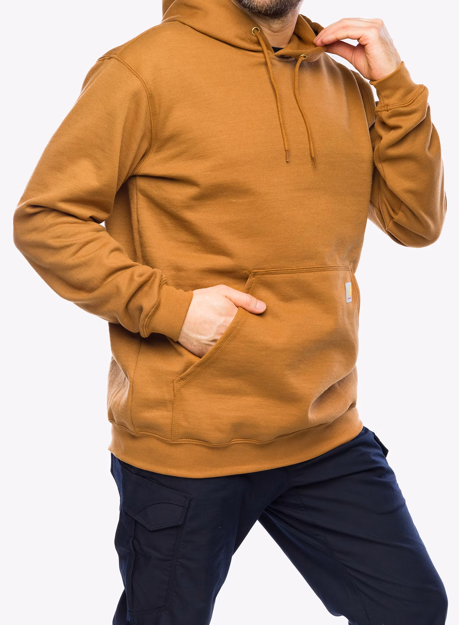 Кофта Carhartt Sleeve Logo Hooded Sweatshirt - carhartt brown