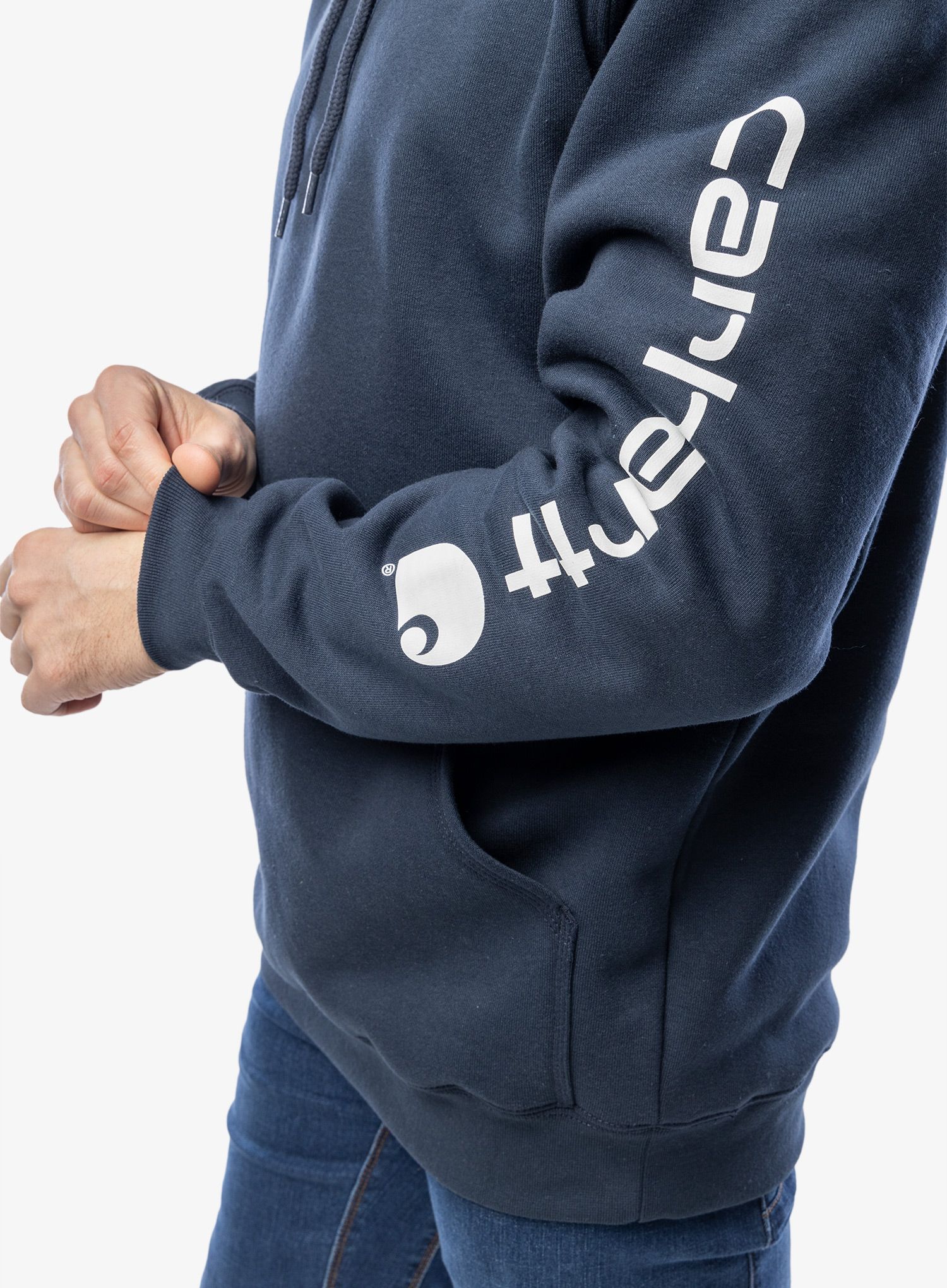 Кофта з каптуром Carhartt Sleeve Logo Hooded Sweatshirt - new navy