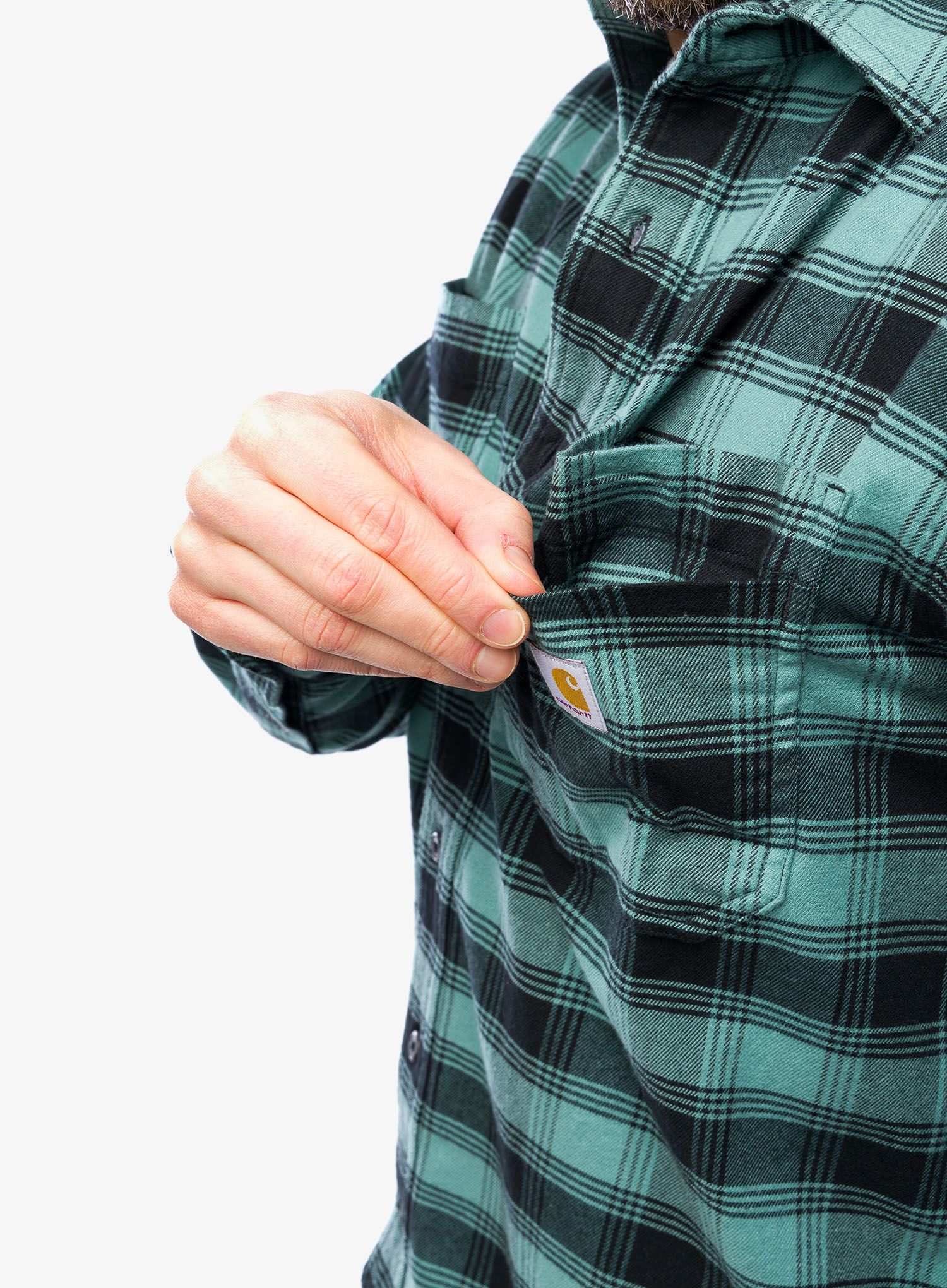 Сорочка Cartartt Flannel L/S Plaid Shirt - sea pine