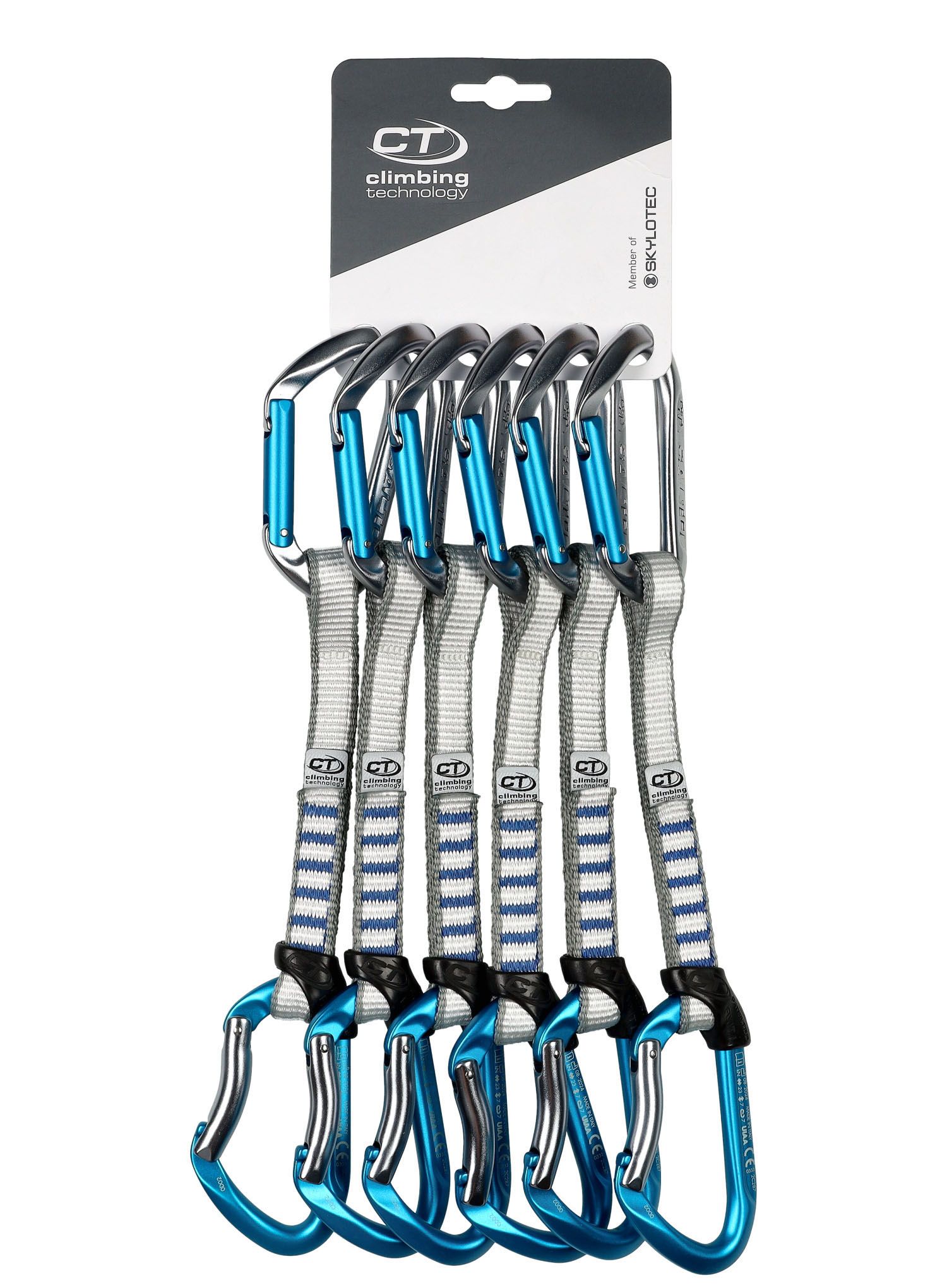 відтяжки Climbing Technology/SKYLOTEC Salto Set NY 17 cm 6-Pack - titanium/electricblue