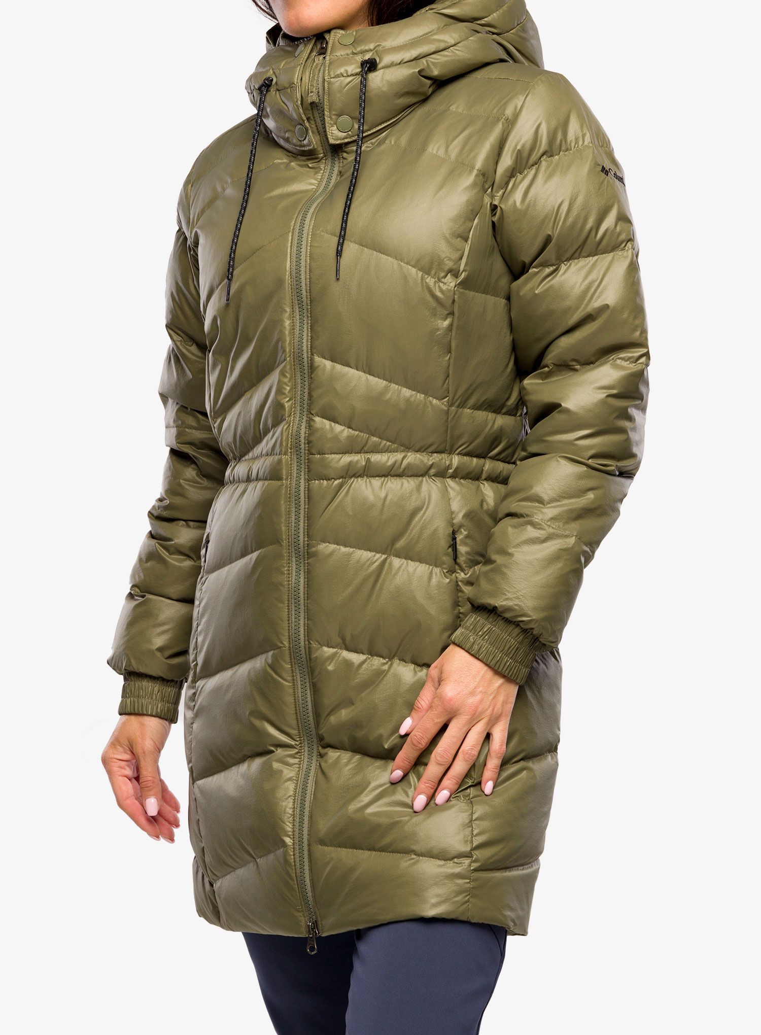 Плащ пуховий жіночий Columbia Icy Heights II Down Mid Jacket - stone green gunmetal