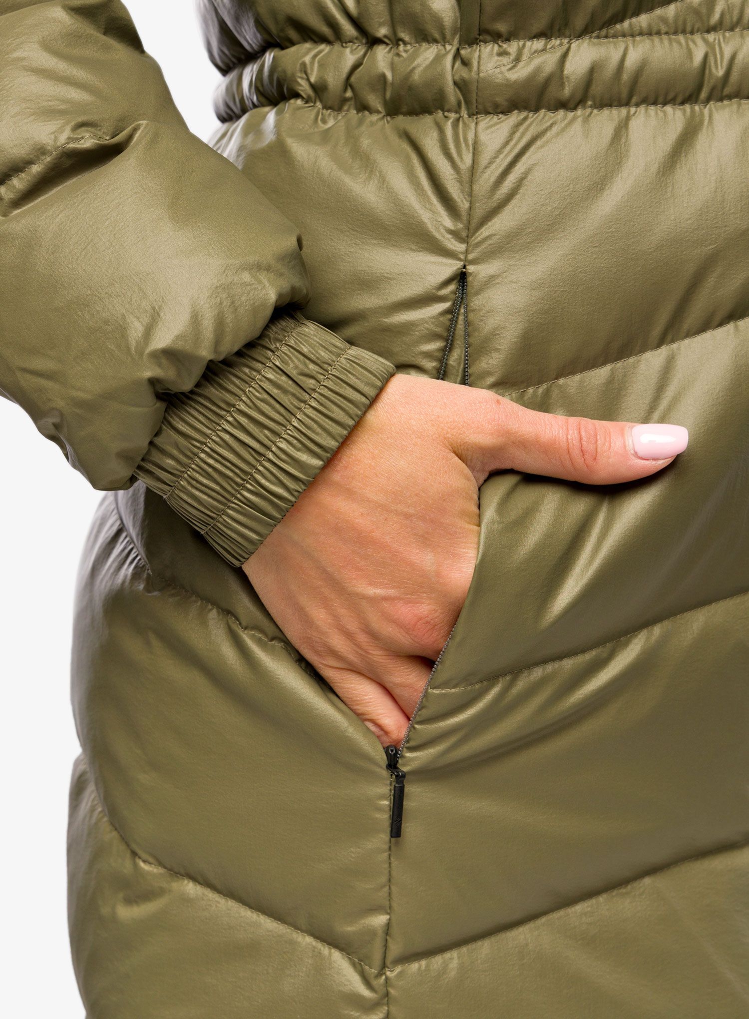 Плащ пуховий жіночий Columbia Icy Heights II Down Mid Jacket - stone green gunmetal