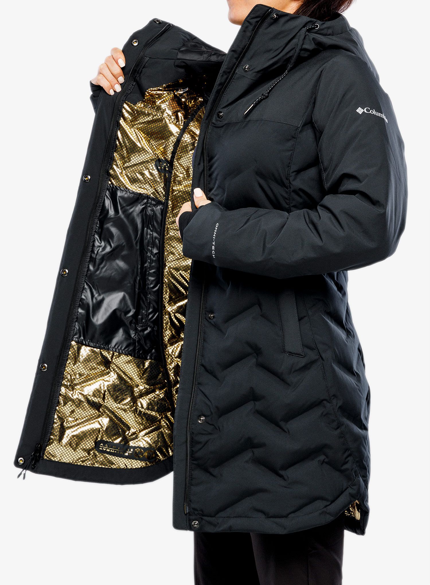 Плащ пуховий жіночий Columbia Mountain Croo II Mid Down Jacket - black