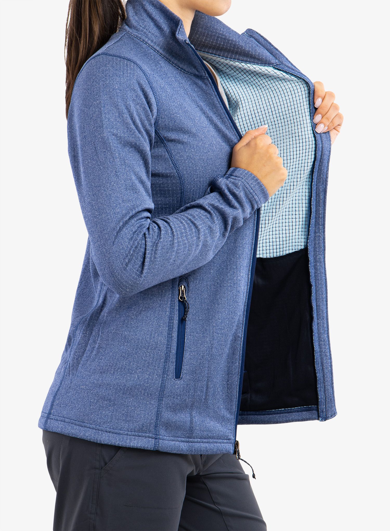 Кофта жіноча Columbia Park View Grid Fleece Full Zip - dark sapphire heather