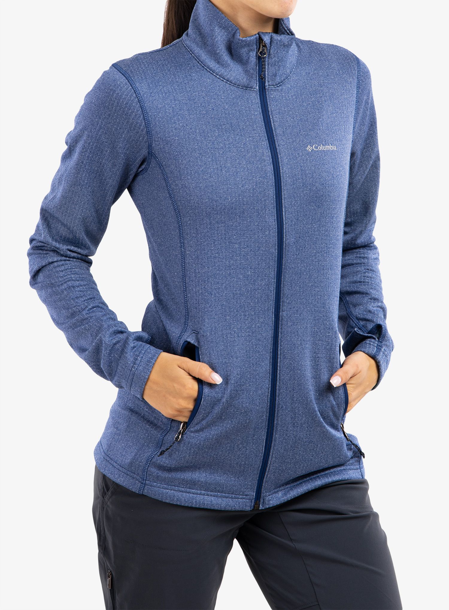 Кофта жіноча Columbia Park View Grid Fleece Full Zip - dark sapphire heather
