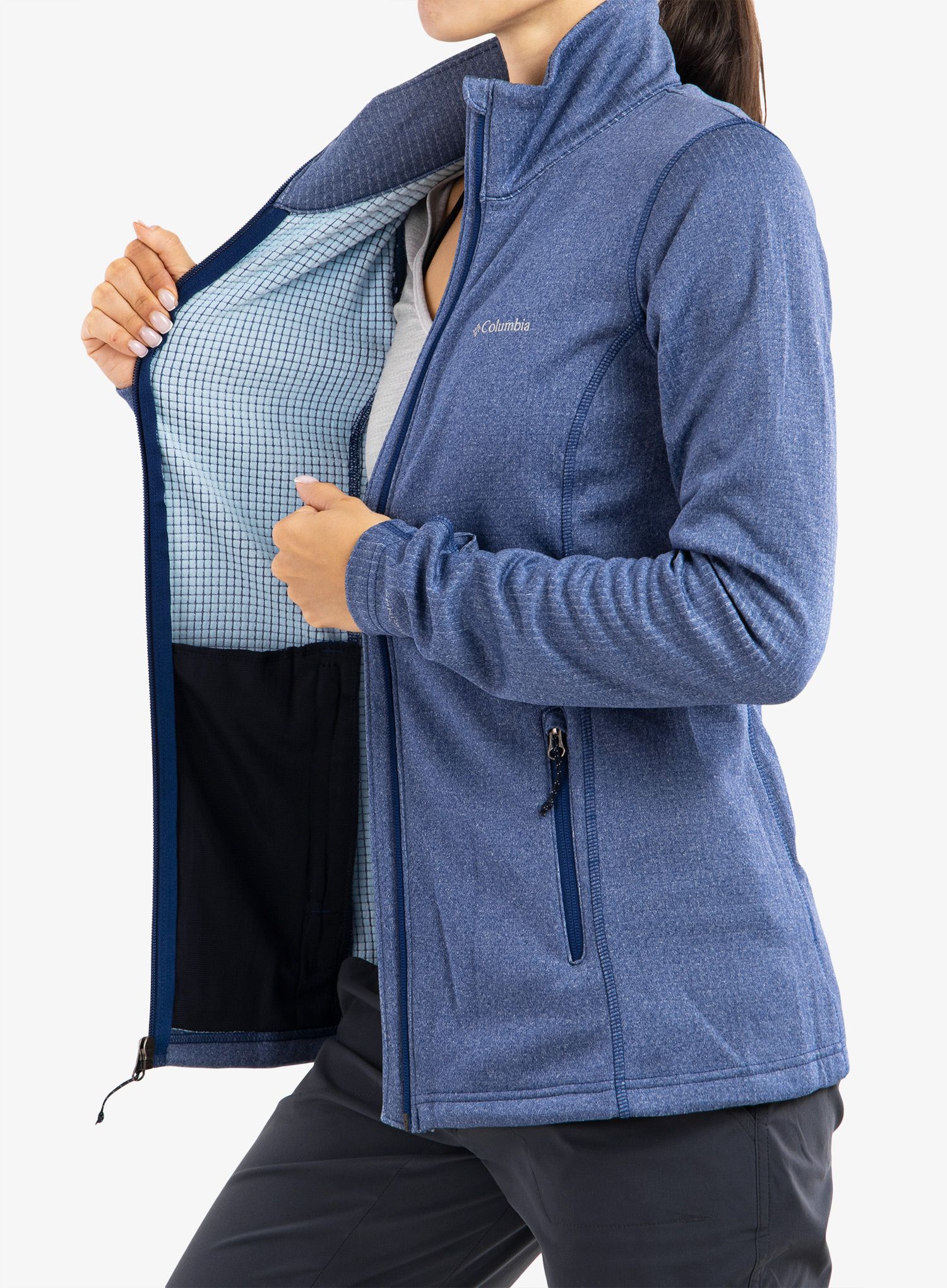 Кофта жіноча Columbia Park View Grid Fleece Full Zip - dark sapphire heather