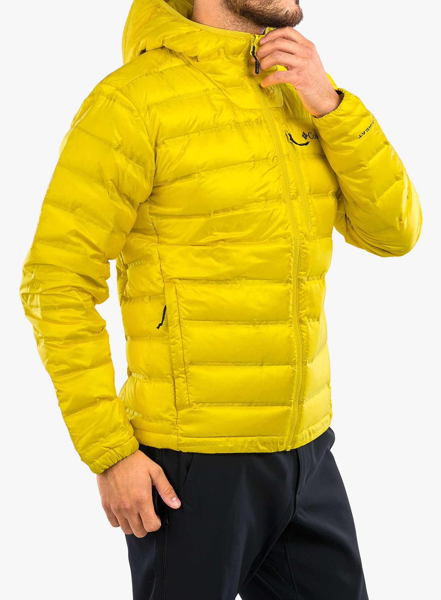 Пуховик Columbia Pebble Peak Down Hooded Jacket - laser lemon