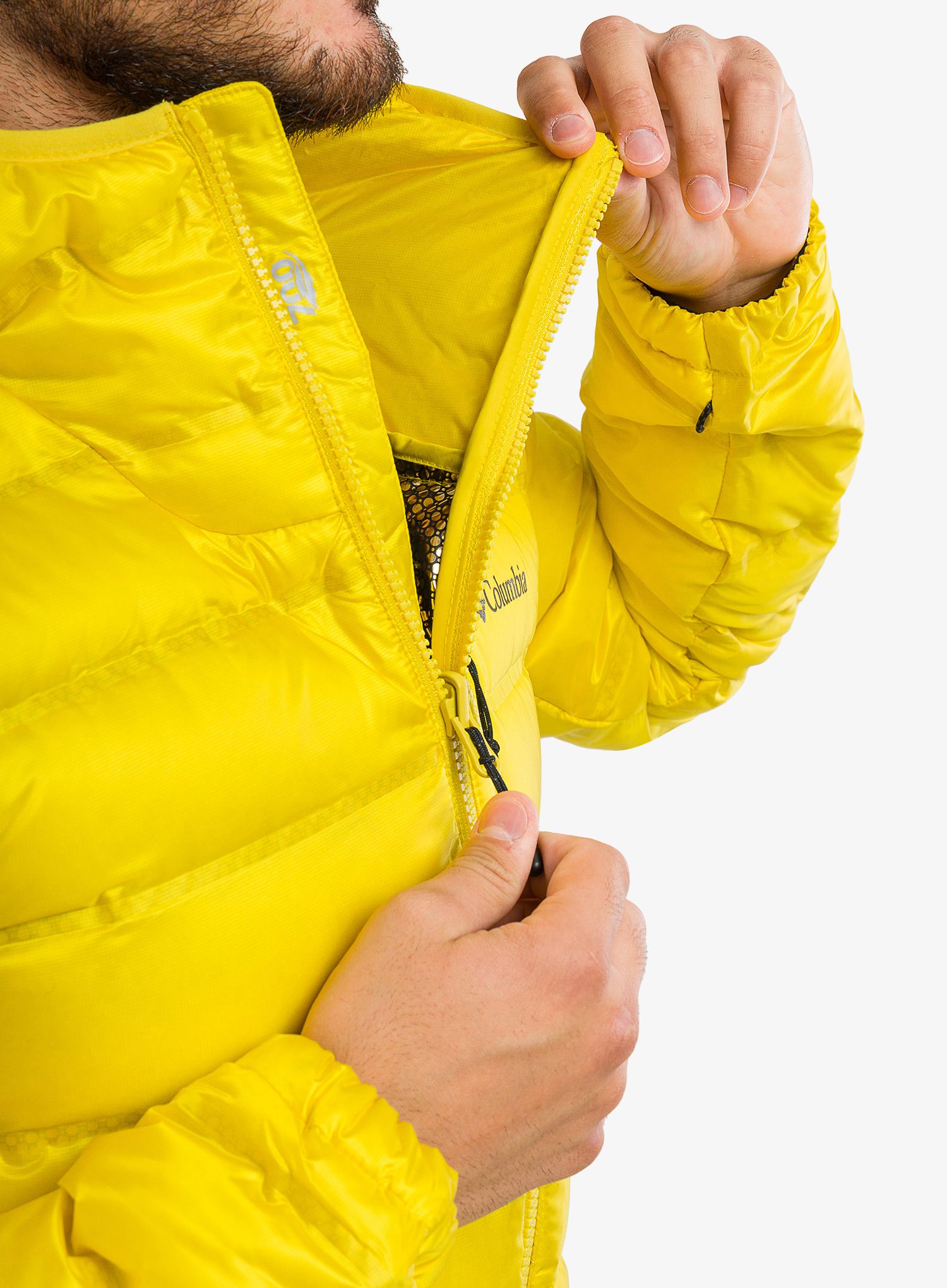 Пуховик Columbia Pebble Peak Down Hooded Jacket - laser lemon