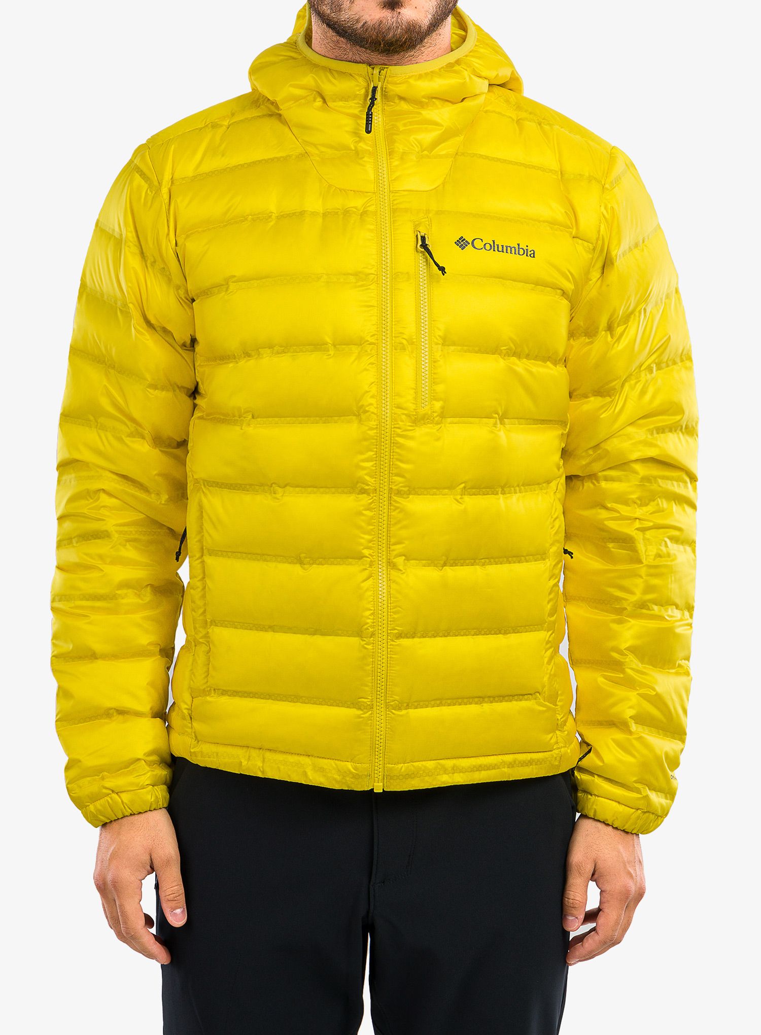 Пуховик Columbia Pebble Peak Down Hooded Jacket - laser lemon