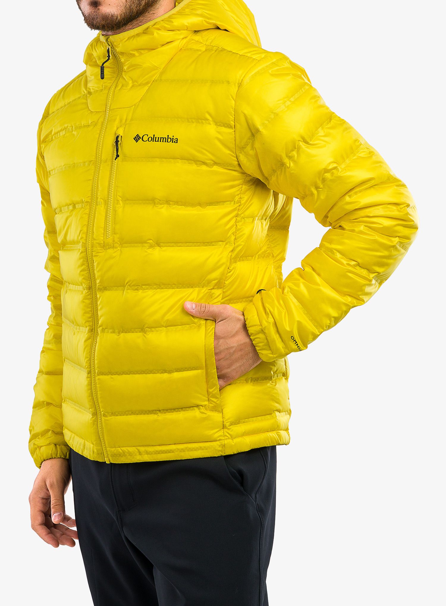 Пуховик Columbia Pebble Peak Down Hooded Jacket - laser lemon