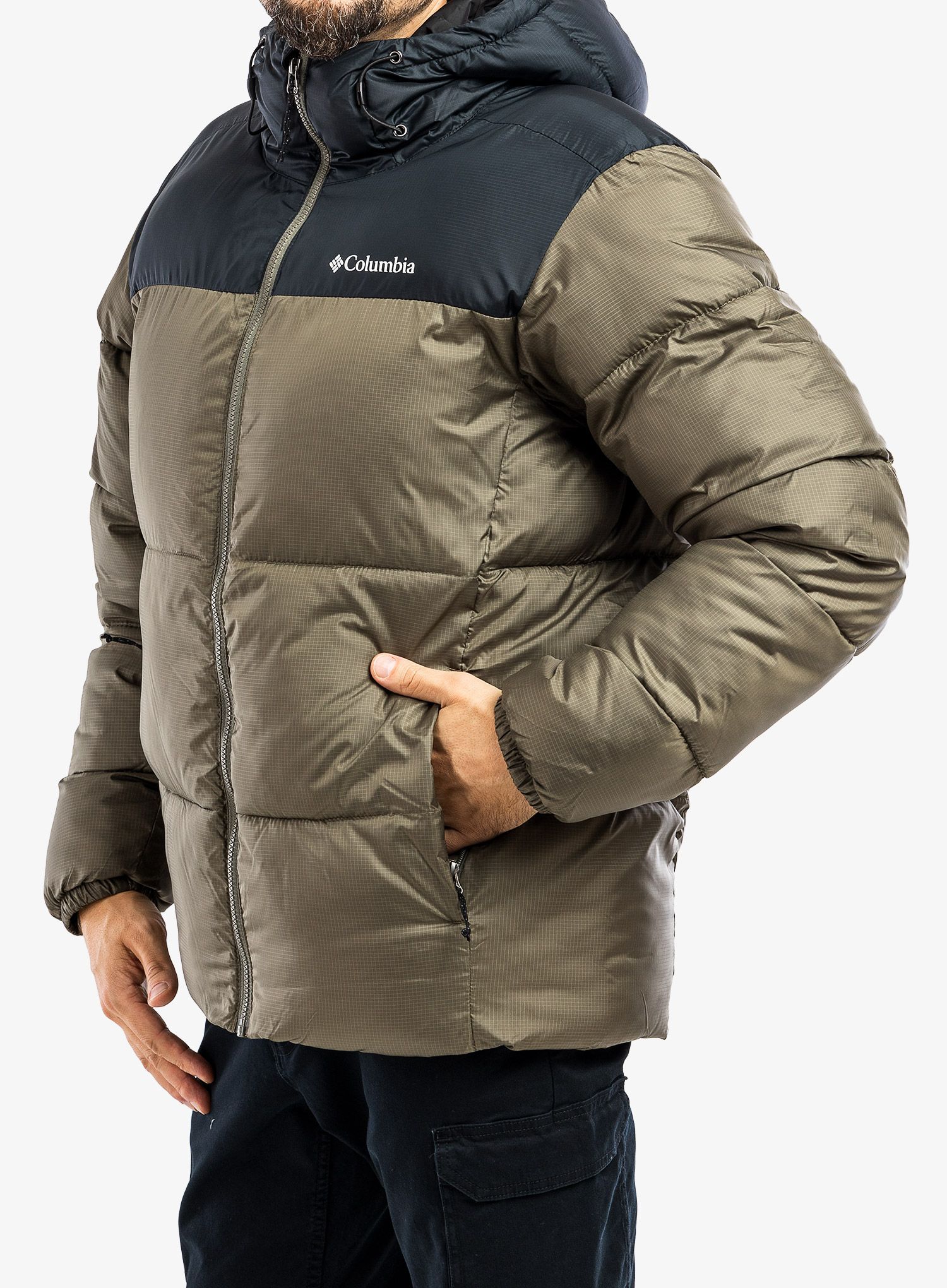 Куртка зимова Columbia Puffect Hooded Jacket - stone green/black