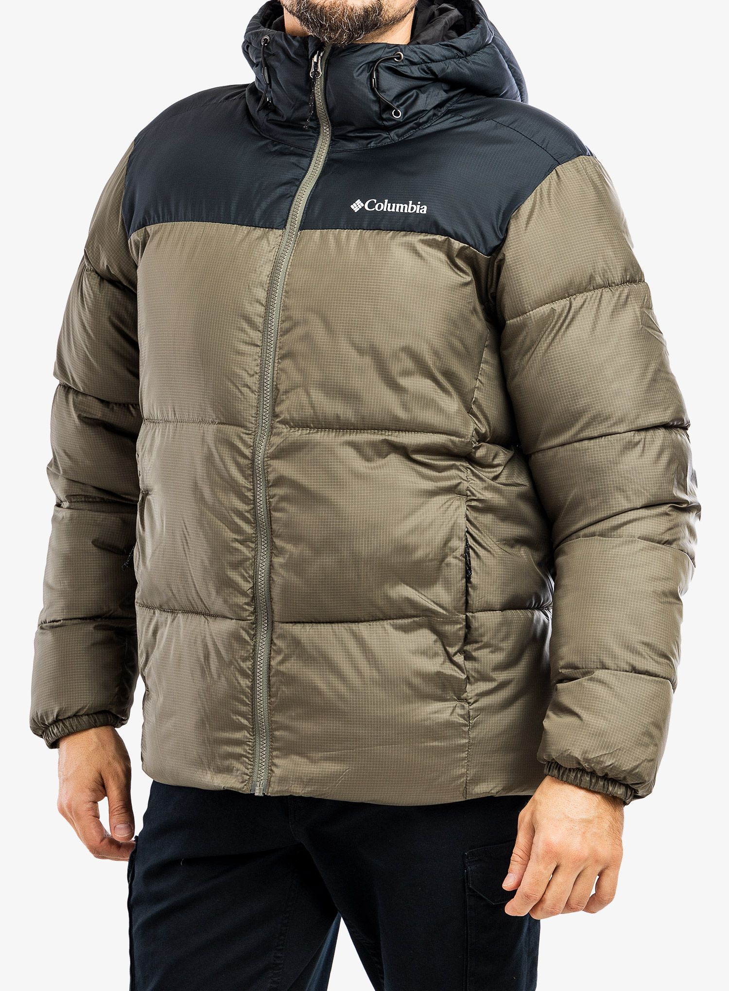 Куртка зимова Columbia Puffect Hooded Jacket - stone green/black