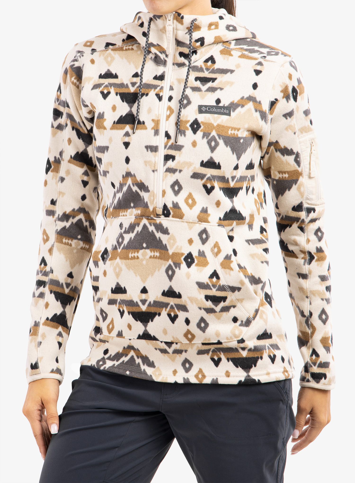 Кофта жіноча Columbia Sweater Weather Hooded Pullover - chalk rocky mt print