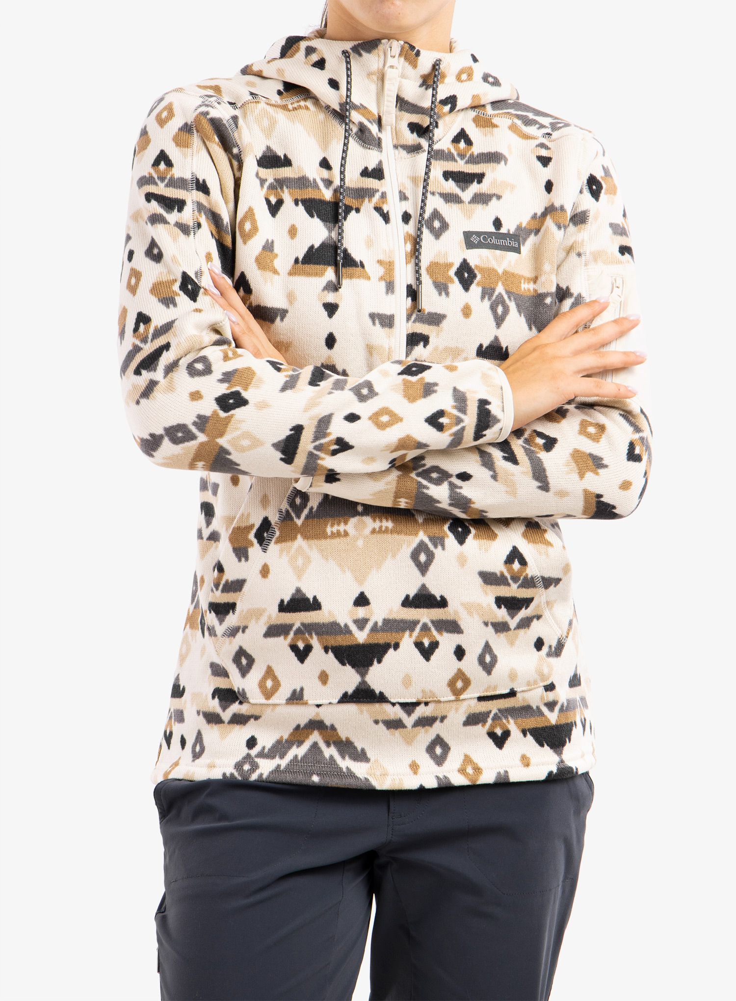Кофта жіноча Columbia Sweater Weather Hooded Pullover - chalk rocky mt print