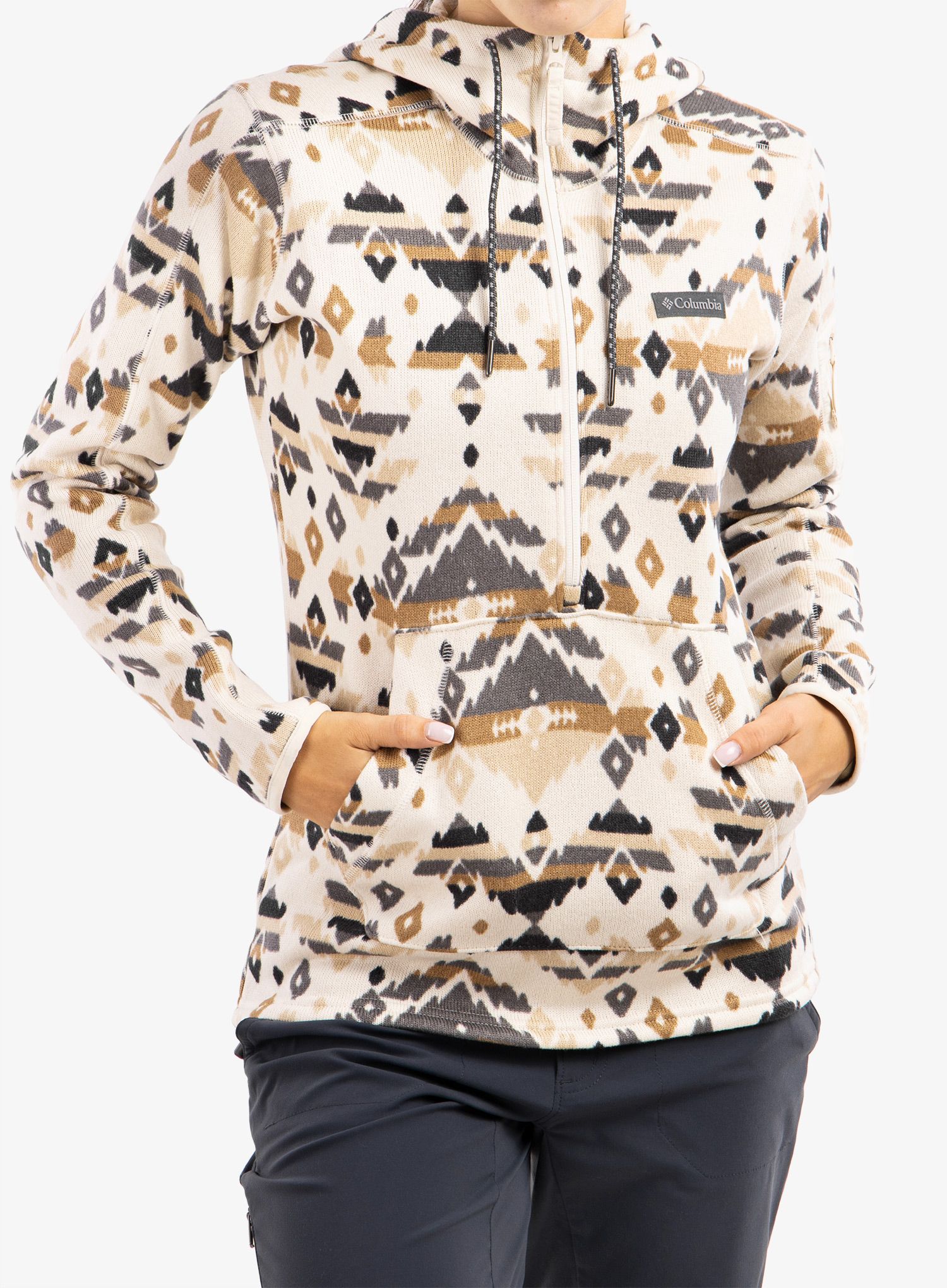 Кофта жіноча Columbia Sweater Weather Hooded Pullover - chalk rocky mt print
