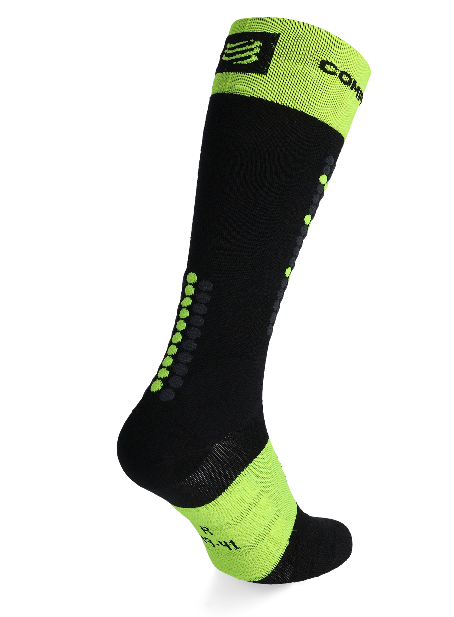 Шкарпетки лижні Compressport Alpine Ski Full Socks - black/safe yellow