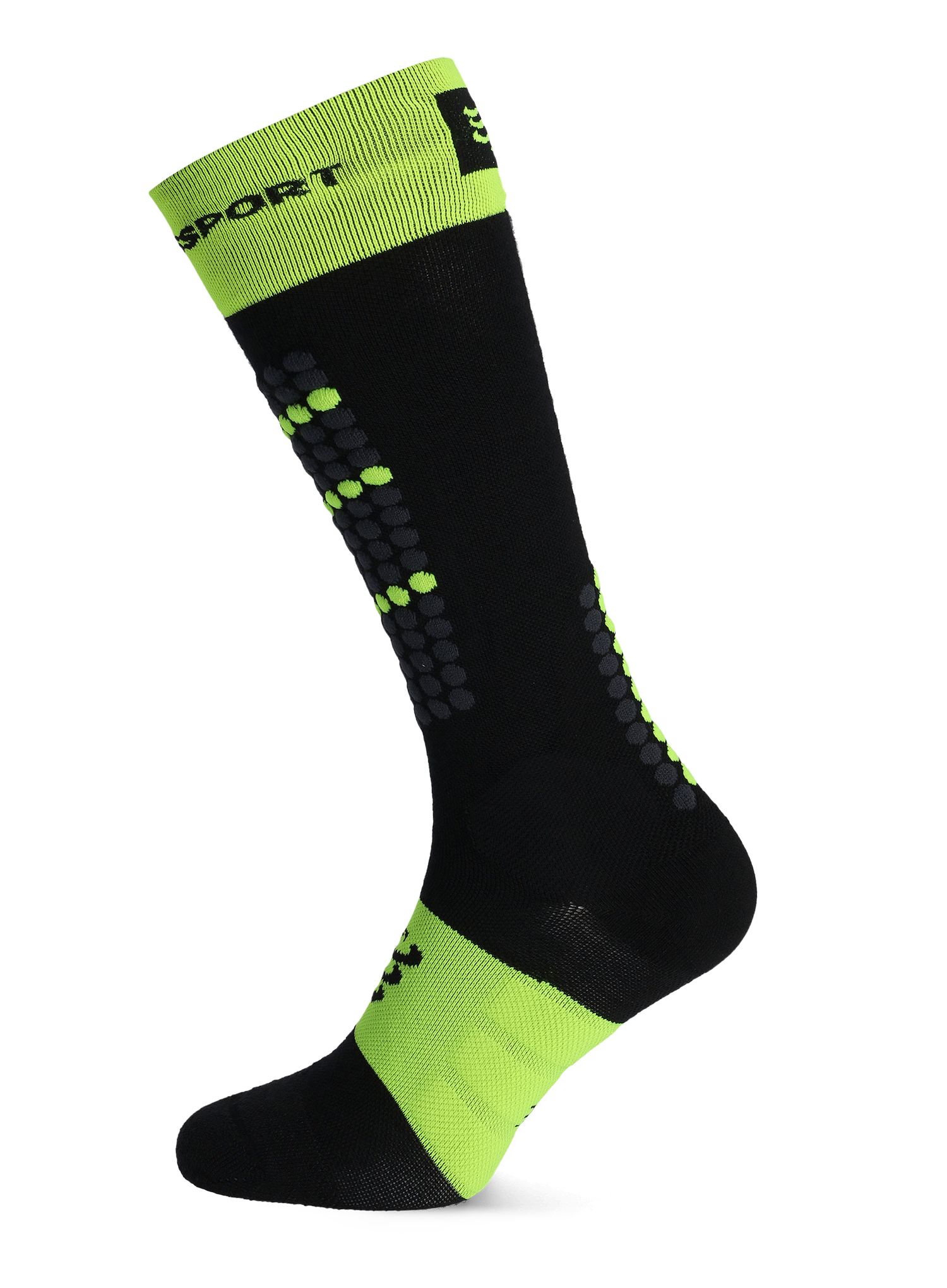 Шкарпетки лижні Compressport Alpine Ski Full Socks - black/safe yellow