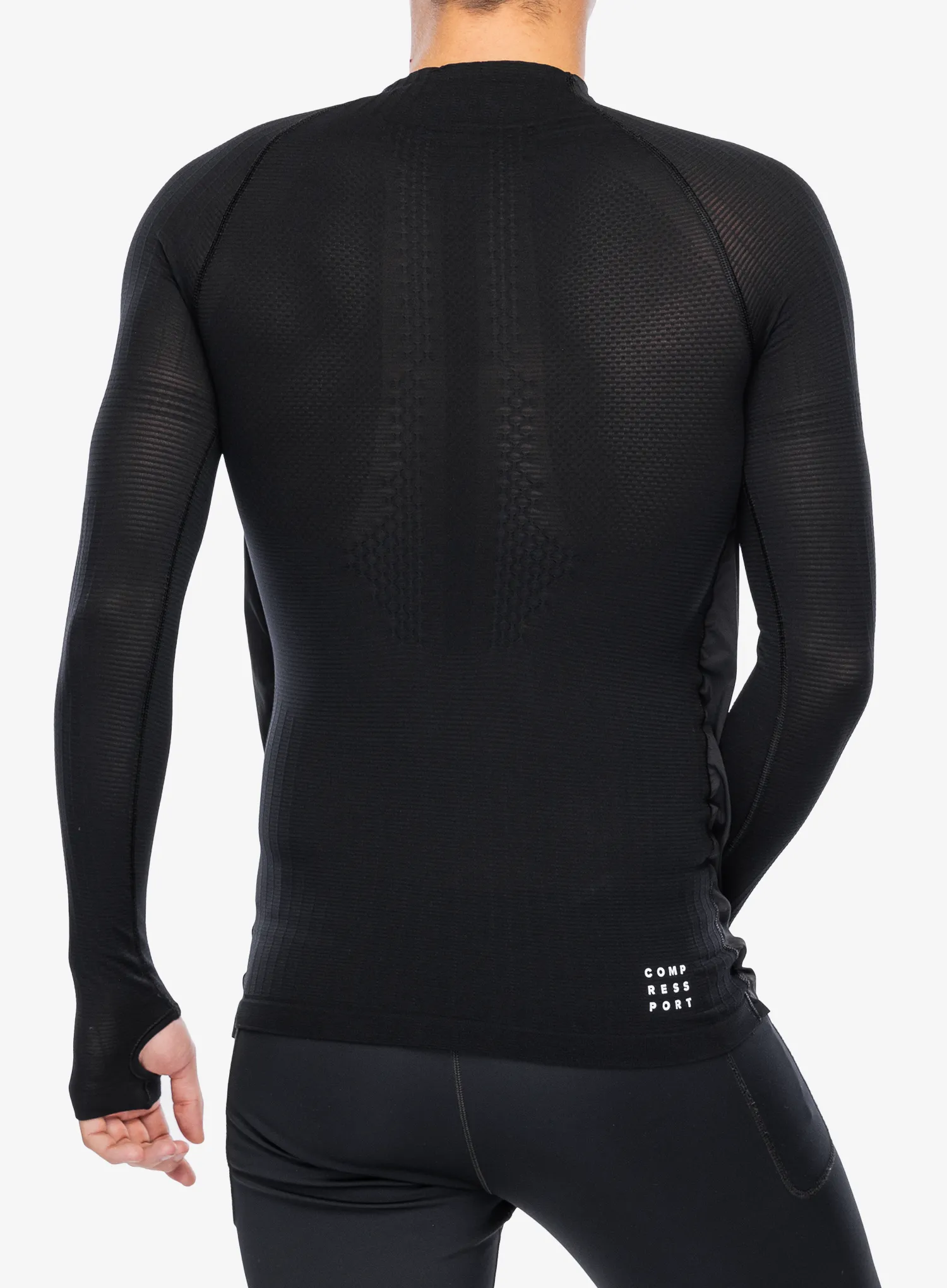 Термокофта Compressport Hurricane Windproof Seamless HZ Top - black