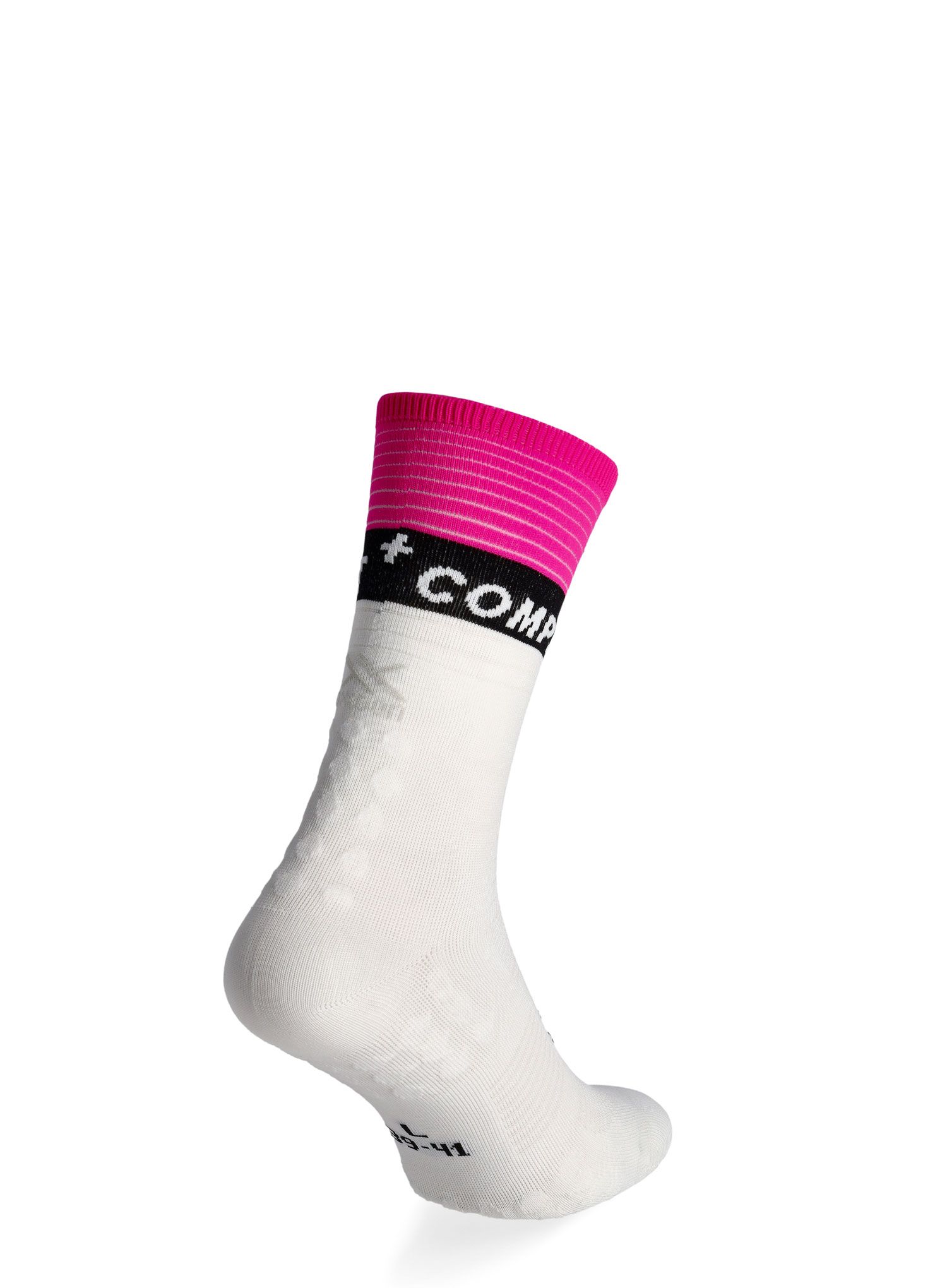 Шкарпетки для бігу Compressport Mid Compression Socks V2.0 - white/yellow/neo pink