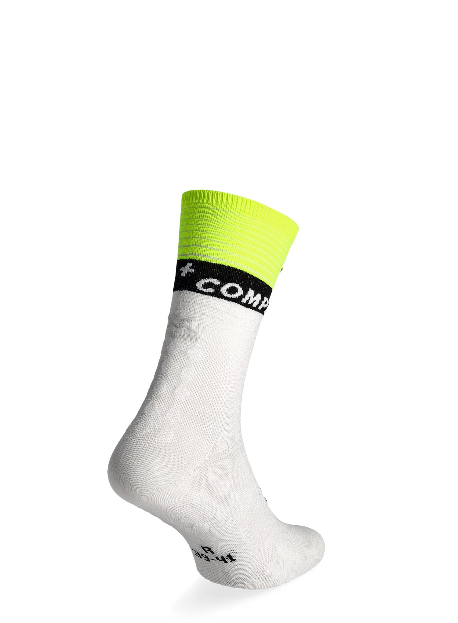 Шкарпетки для бігу Compressport Mid Compression Socks V2.0 - white/yellow/neo pink
