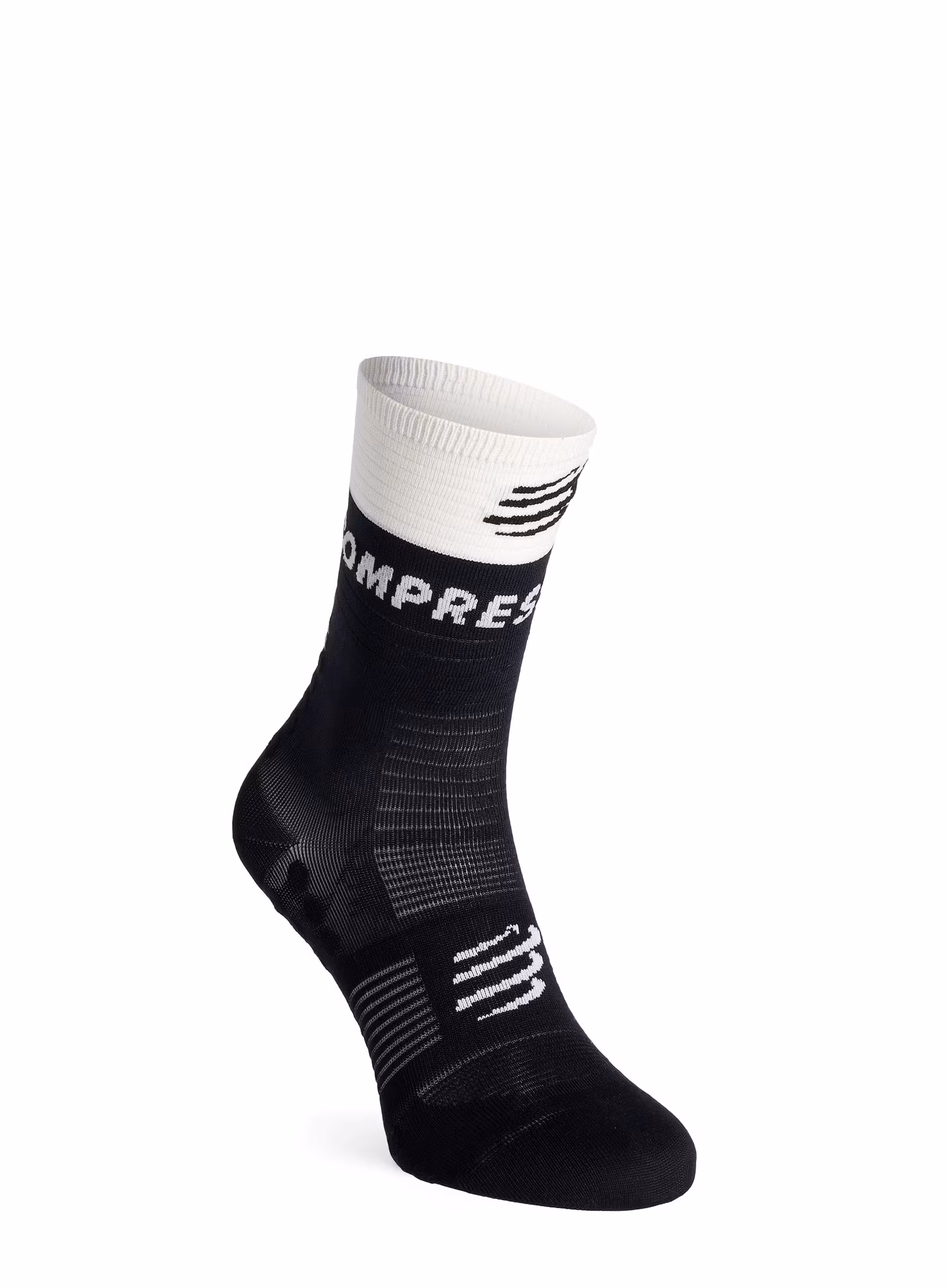 Шкарпетки для бігу Compressport Mid Compression Socks V2.0 - black/white