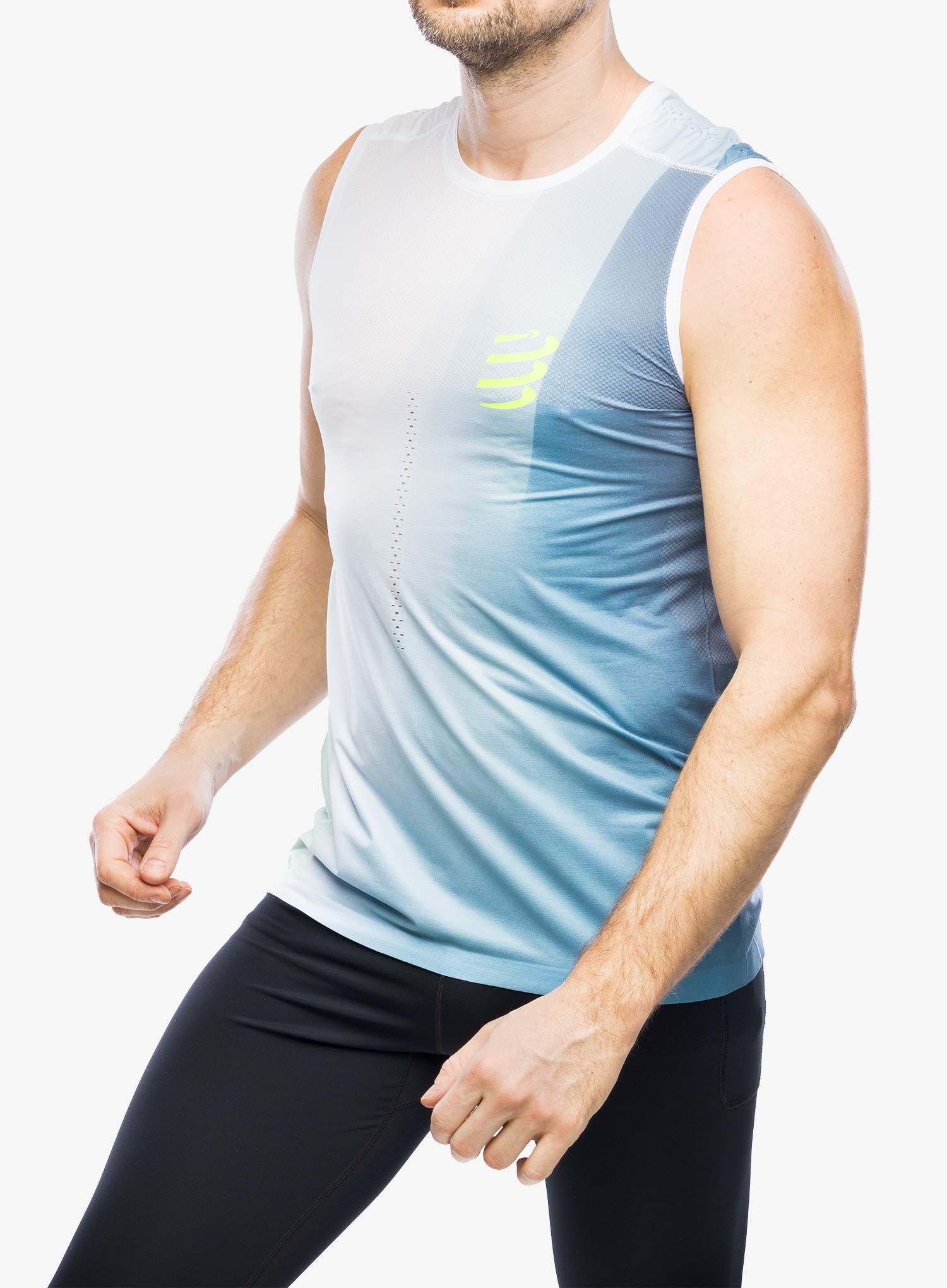 Футболка для бігу Compressport Performance Tank - niagara blue