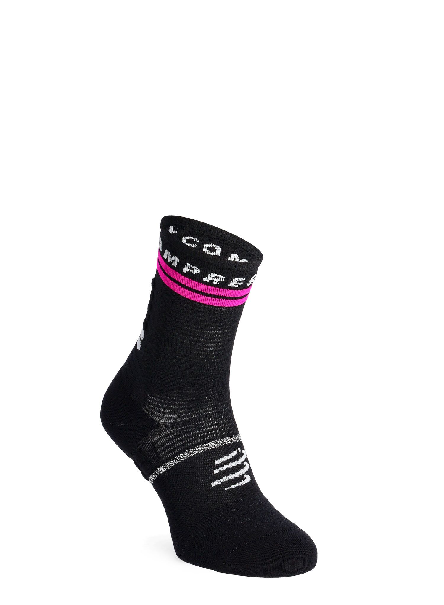 Шкарпетки для бігу Compressport Pro Marathon Socks V2.0 - black/yellow/neo pink