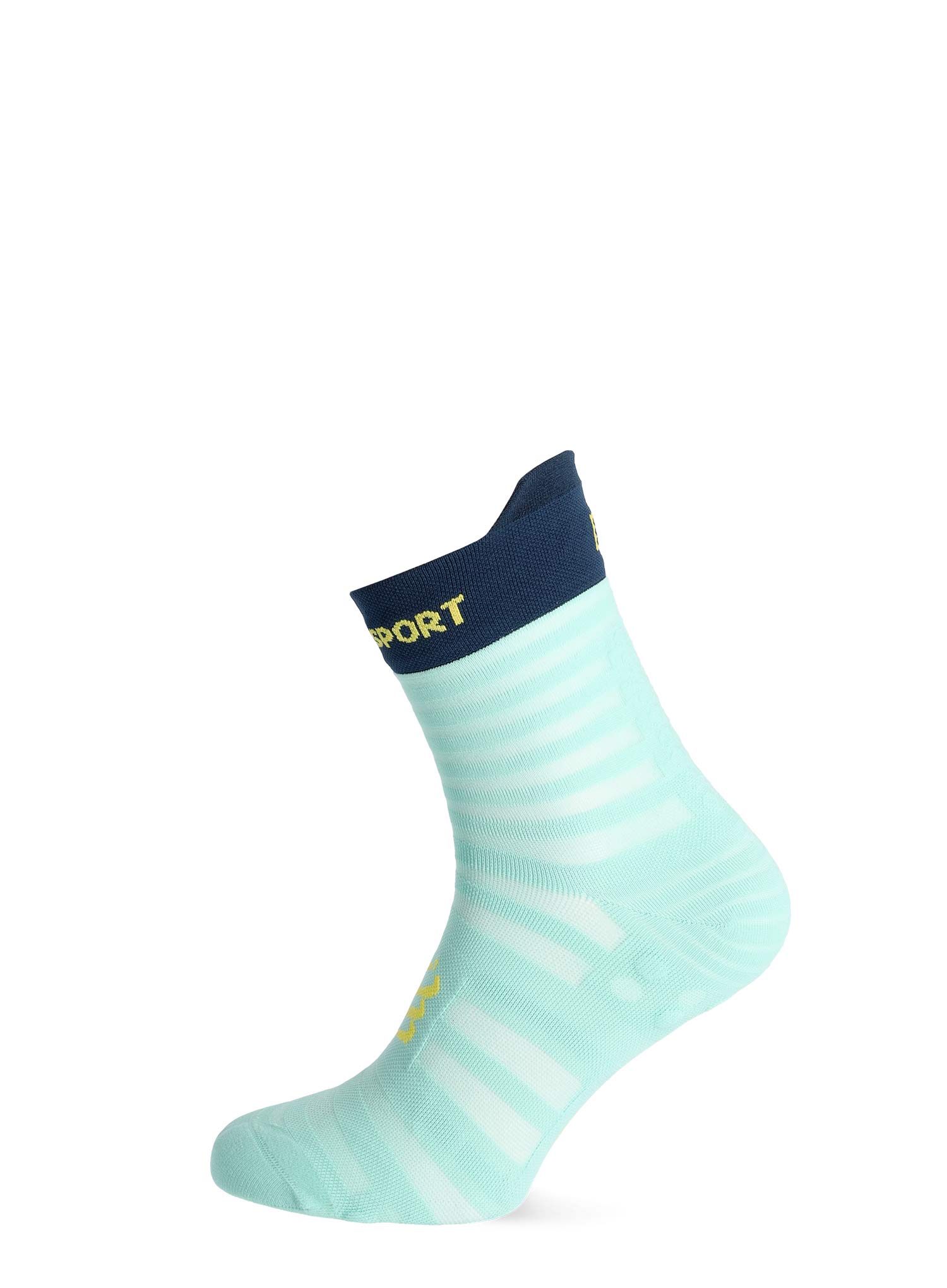 Шкарпетки для бігу Compressport Pro Racing v4.0 UL Run High - shell blue/blue
