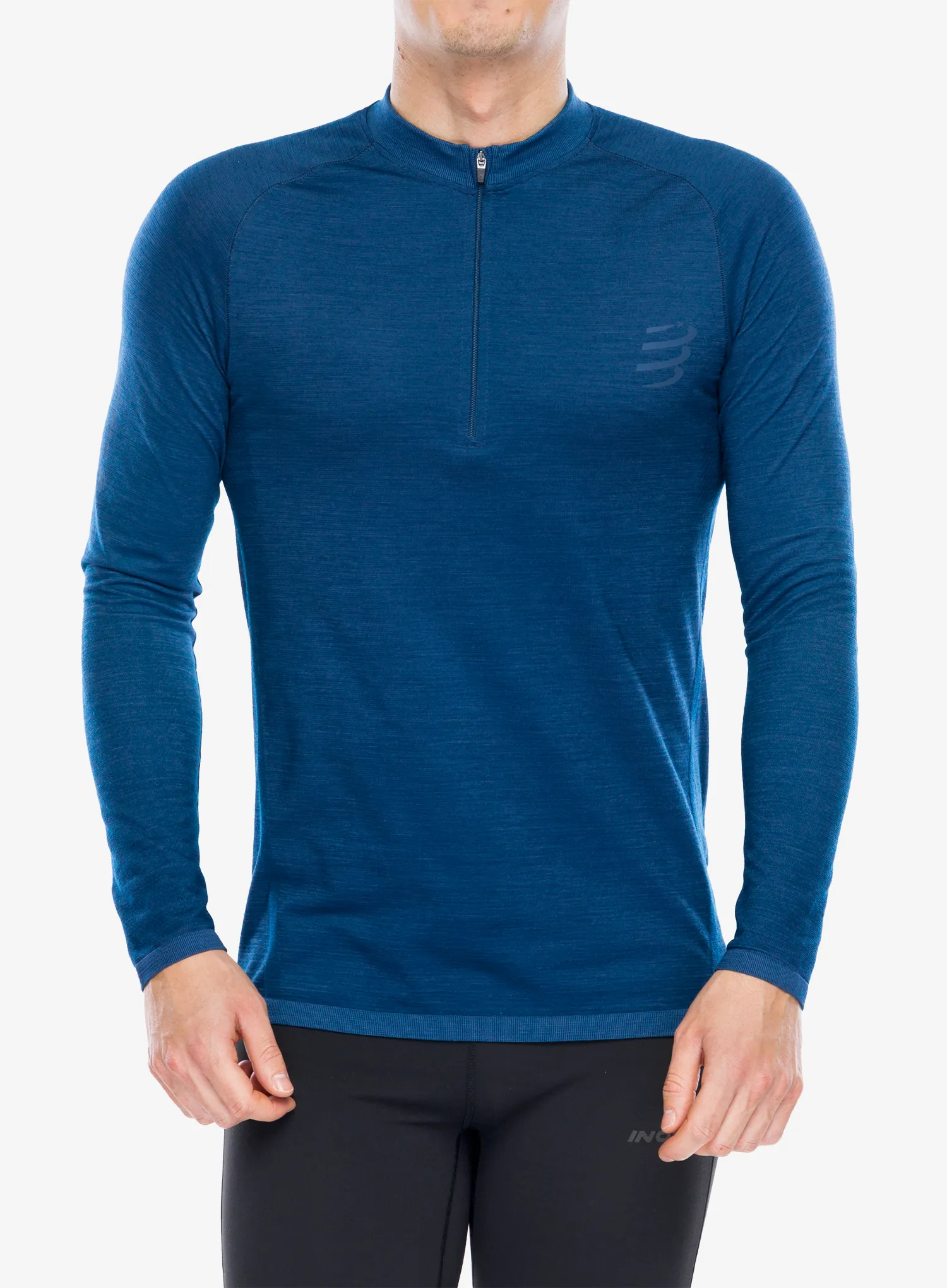 Кофта для бігу Compressport Trail HZ LS Tshirt M - poseidon