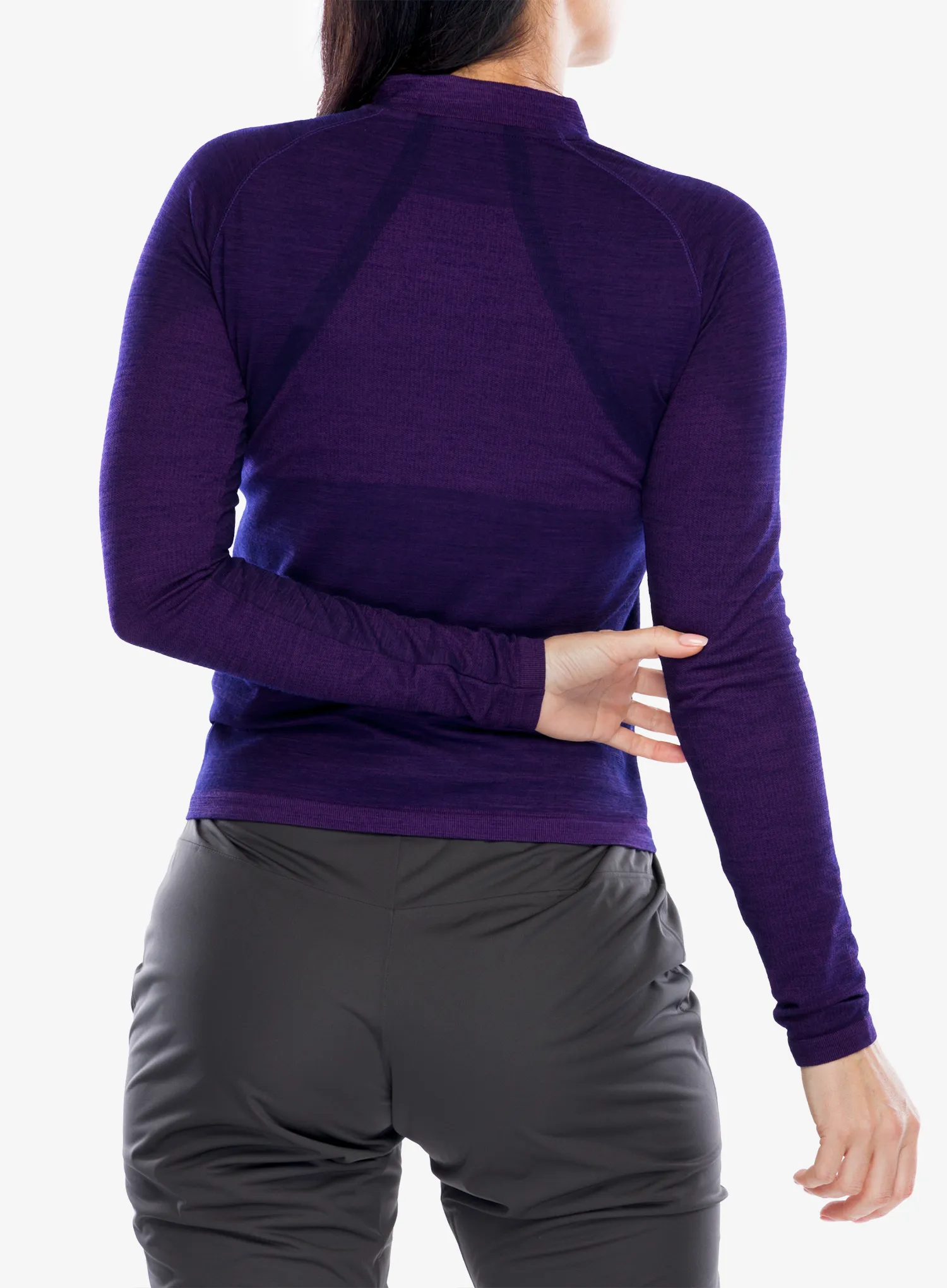 Кофта для бігу жіноча Compressport Trail HZ LS Tshirt W - purple