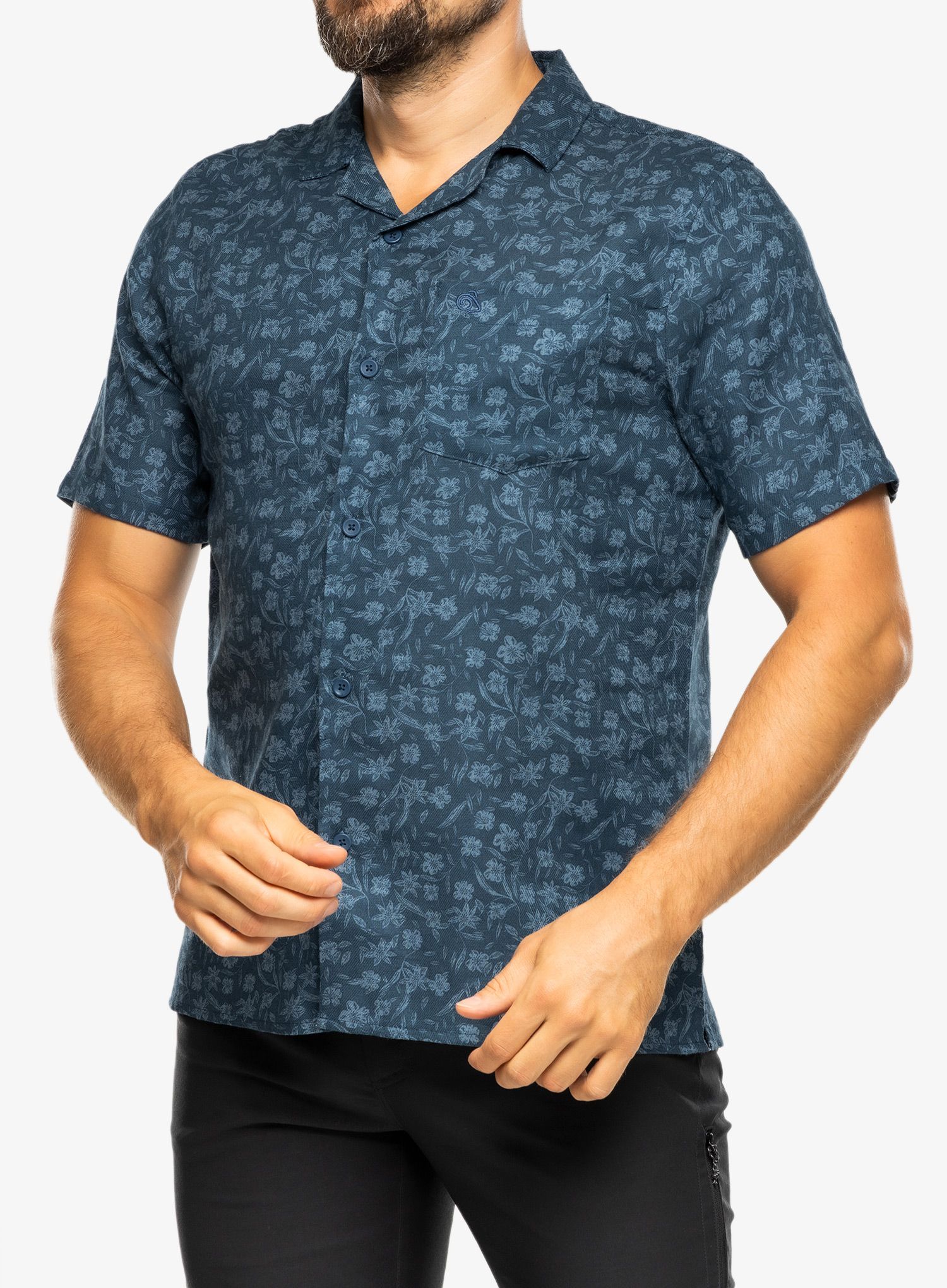 Сорочка Craghoppers NosiBotanical Pasport S/S Shirt - poseidon blue print