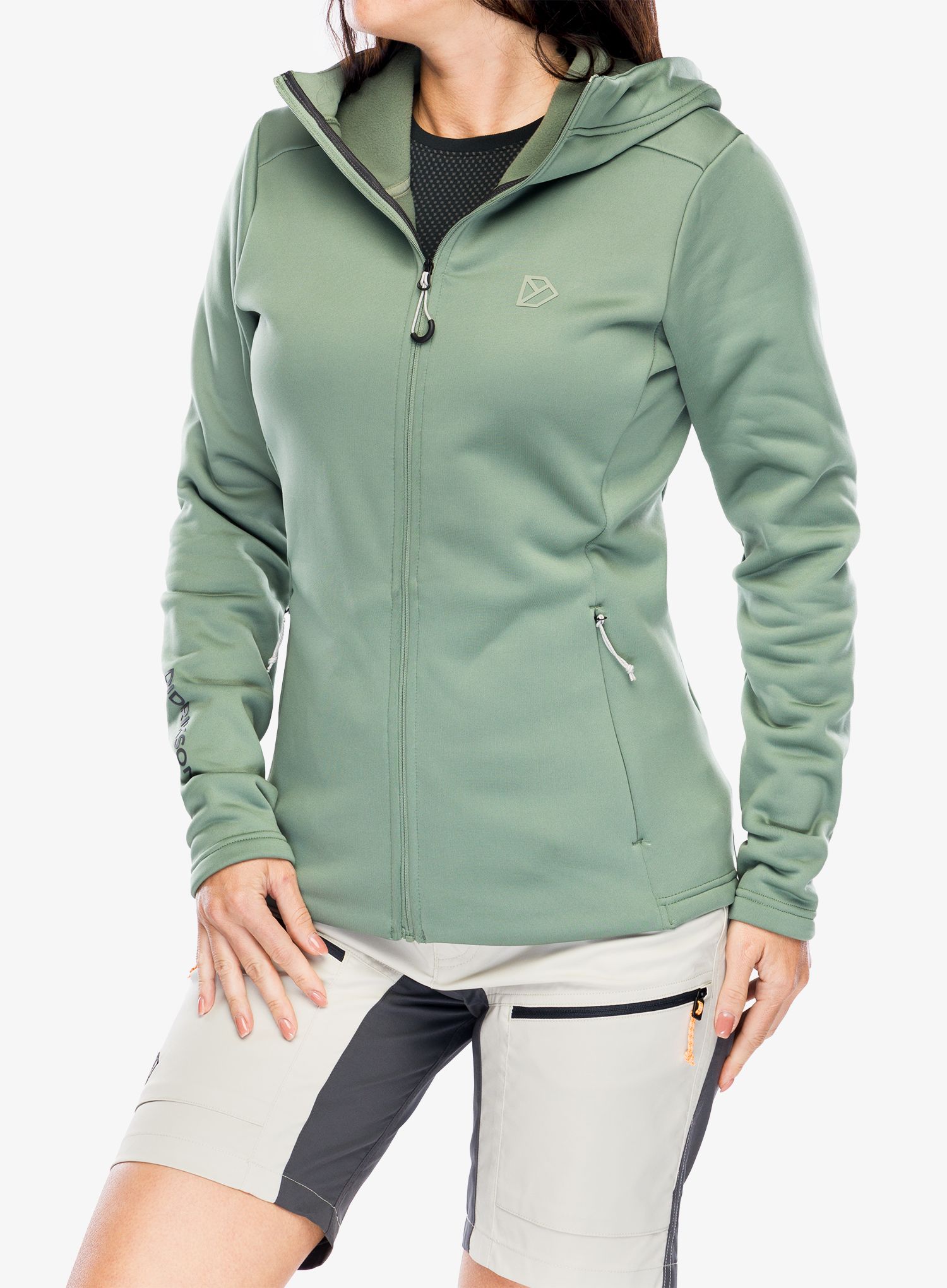 Кофта на блискавці жіноча Didriksons Anneli Full Zip 2 - light moss