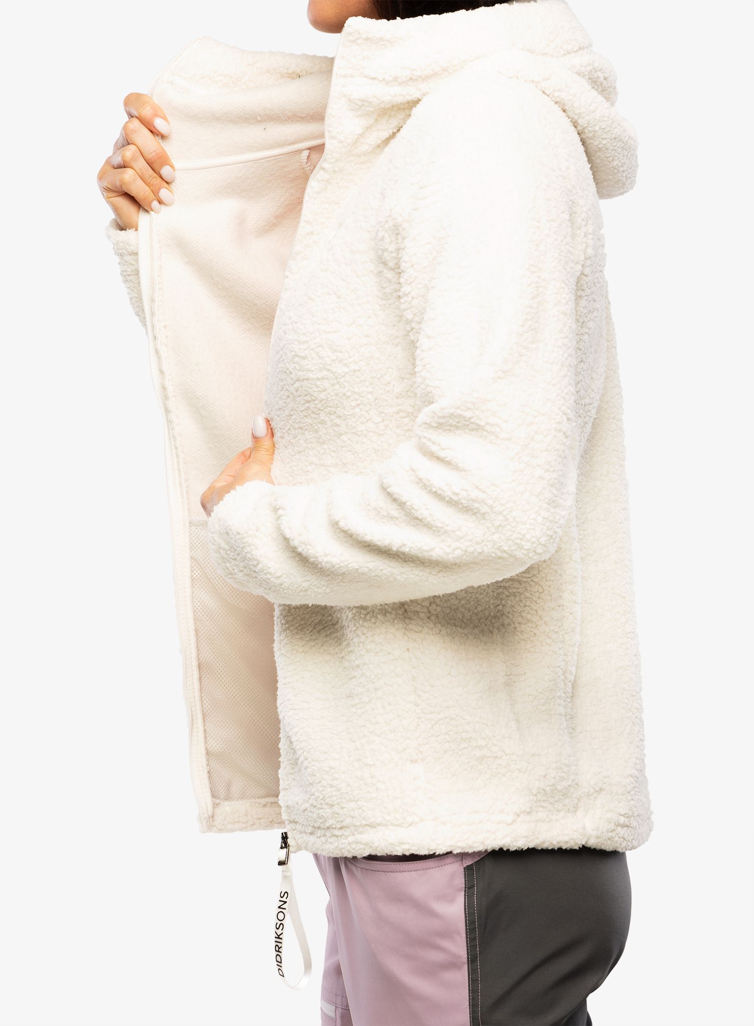 Фліска жіноча з каптуром Didriksons Anniken Full Zip 2 - shell white