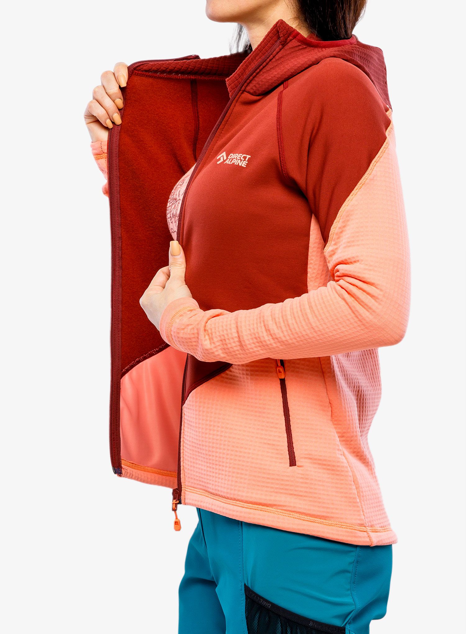 Кофта жіноча з каптуром Direct Alpine Sakura Tech Lady - palisander/coral