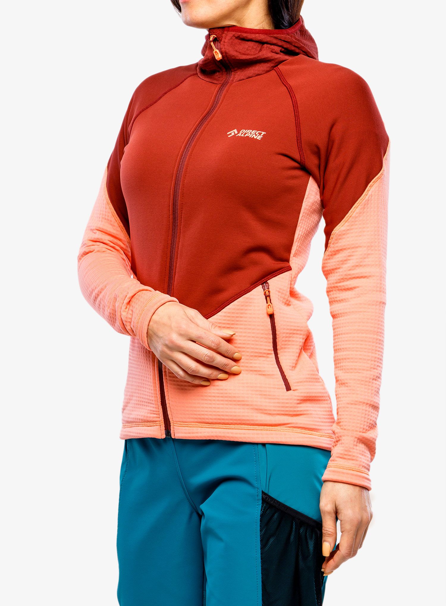 Кофта жіноча з каптуром Direct Alpine Sakura Tech Lady - palisander/coral