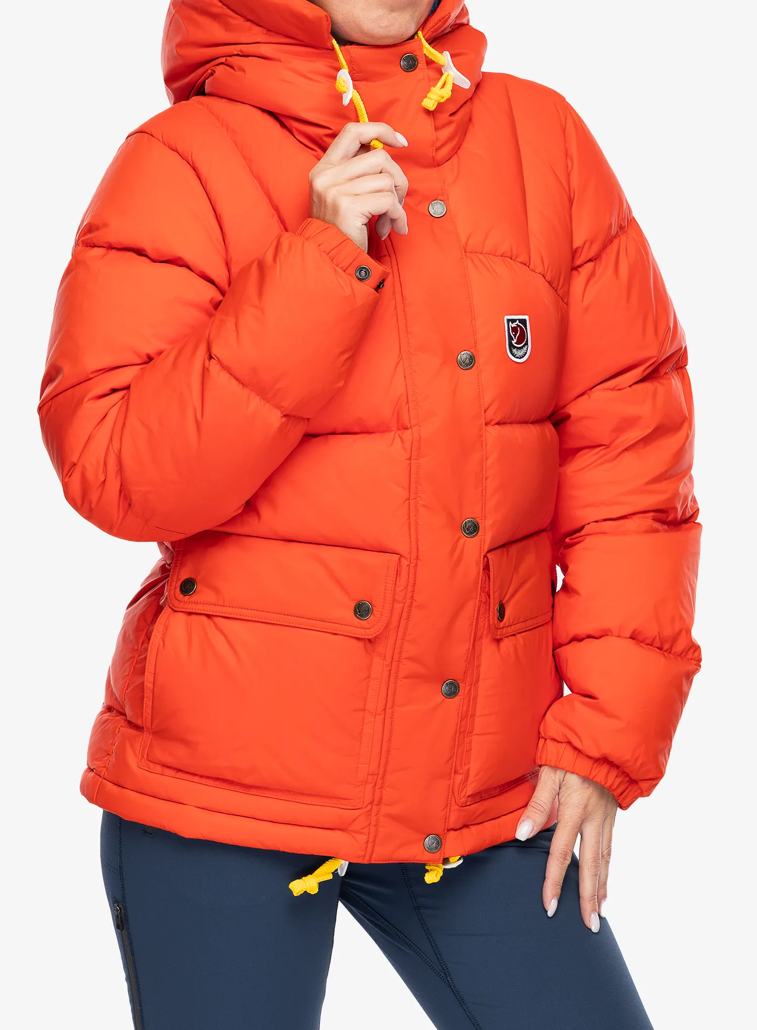 Пуховик жіноча Fjallraven Expedition Down Lite Jacket - flame orange/un blue